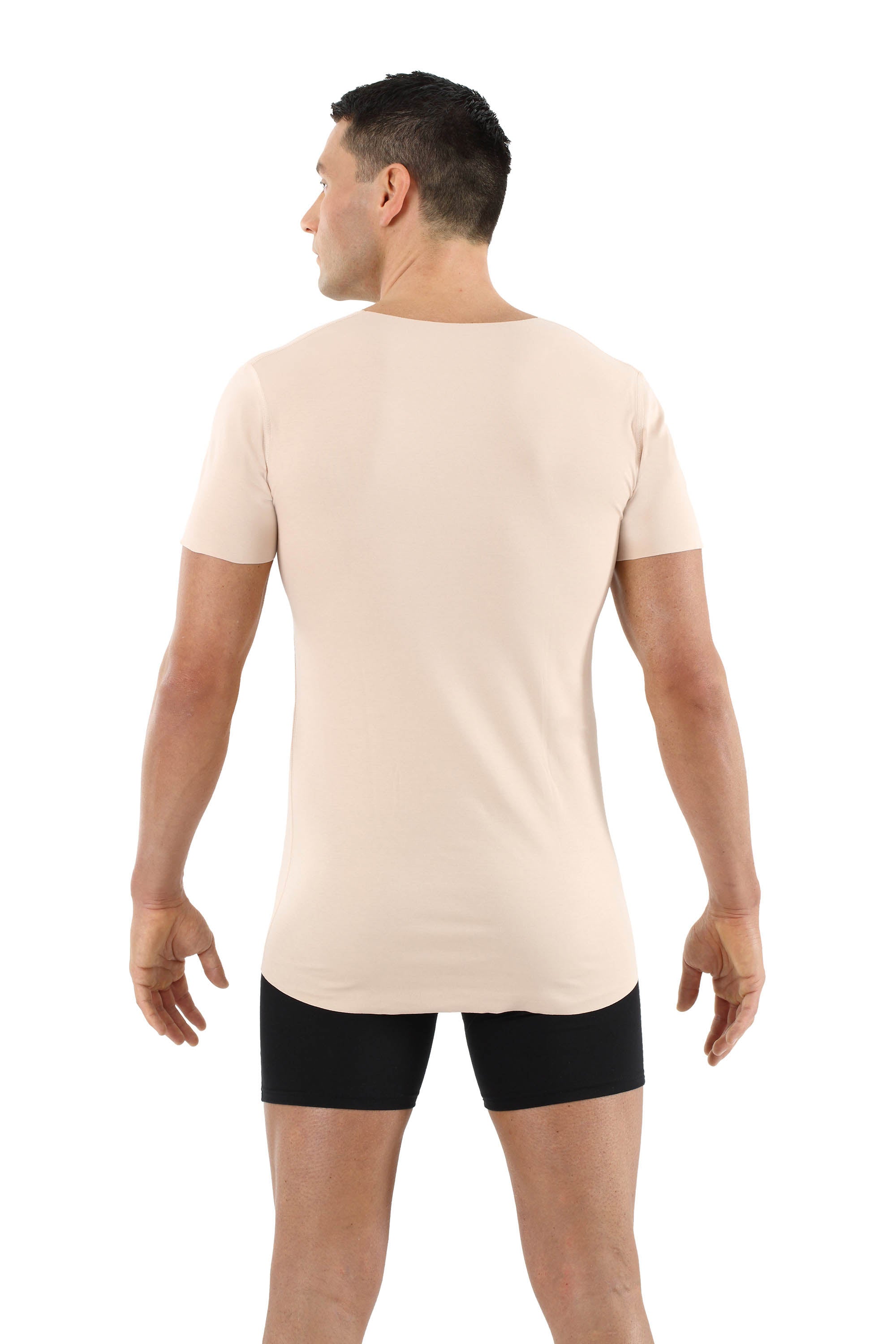 Herren Unterhemd unsichtbar Lasercut ohne Saum Clean Cut V-Ausschnitt Kurzarm