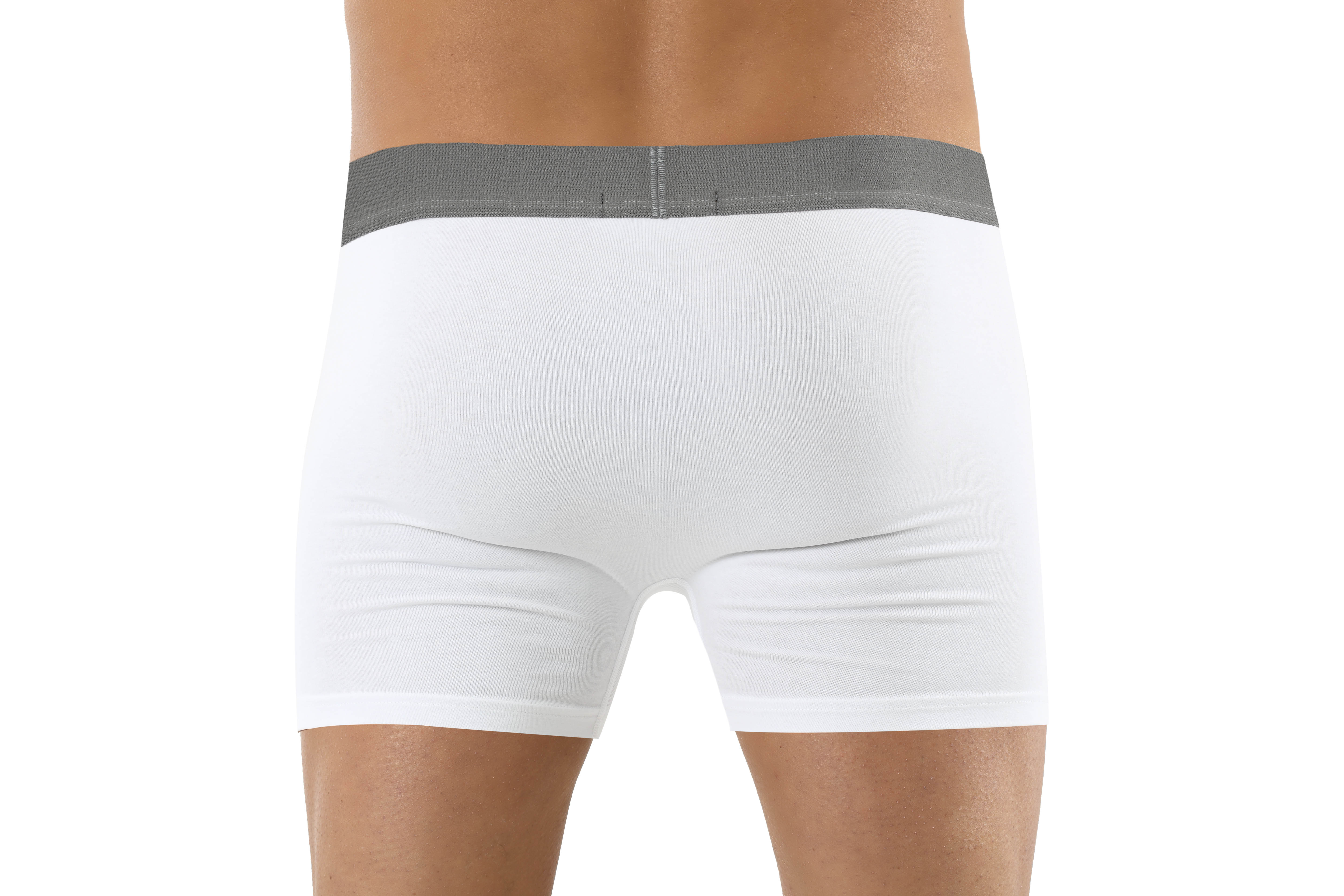 Herren Retroshorts antibakteriell Baumwolle Elastan weiß