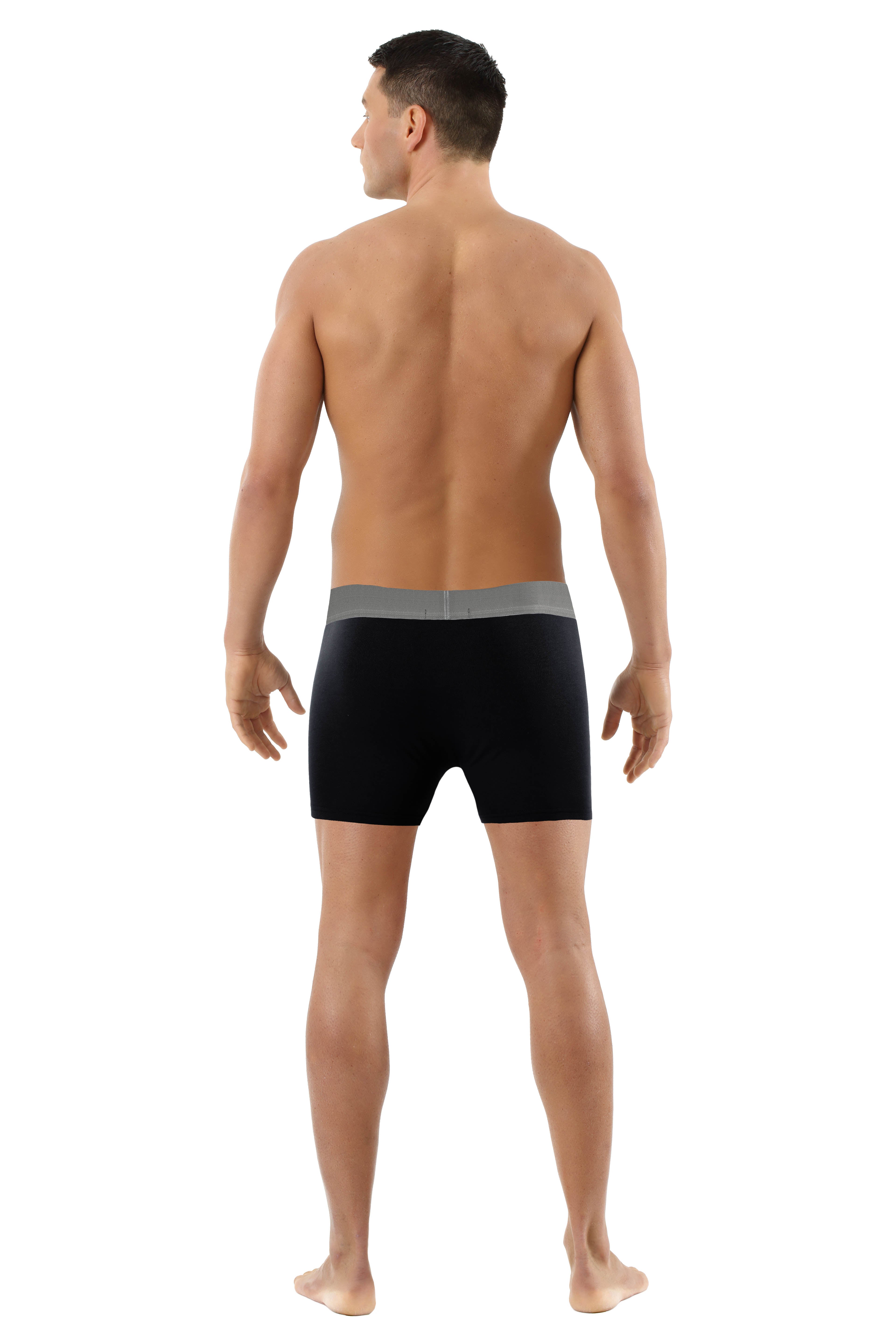 Herren Retroshorts antibakteriell Baumwolle Elastan schwarz