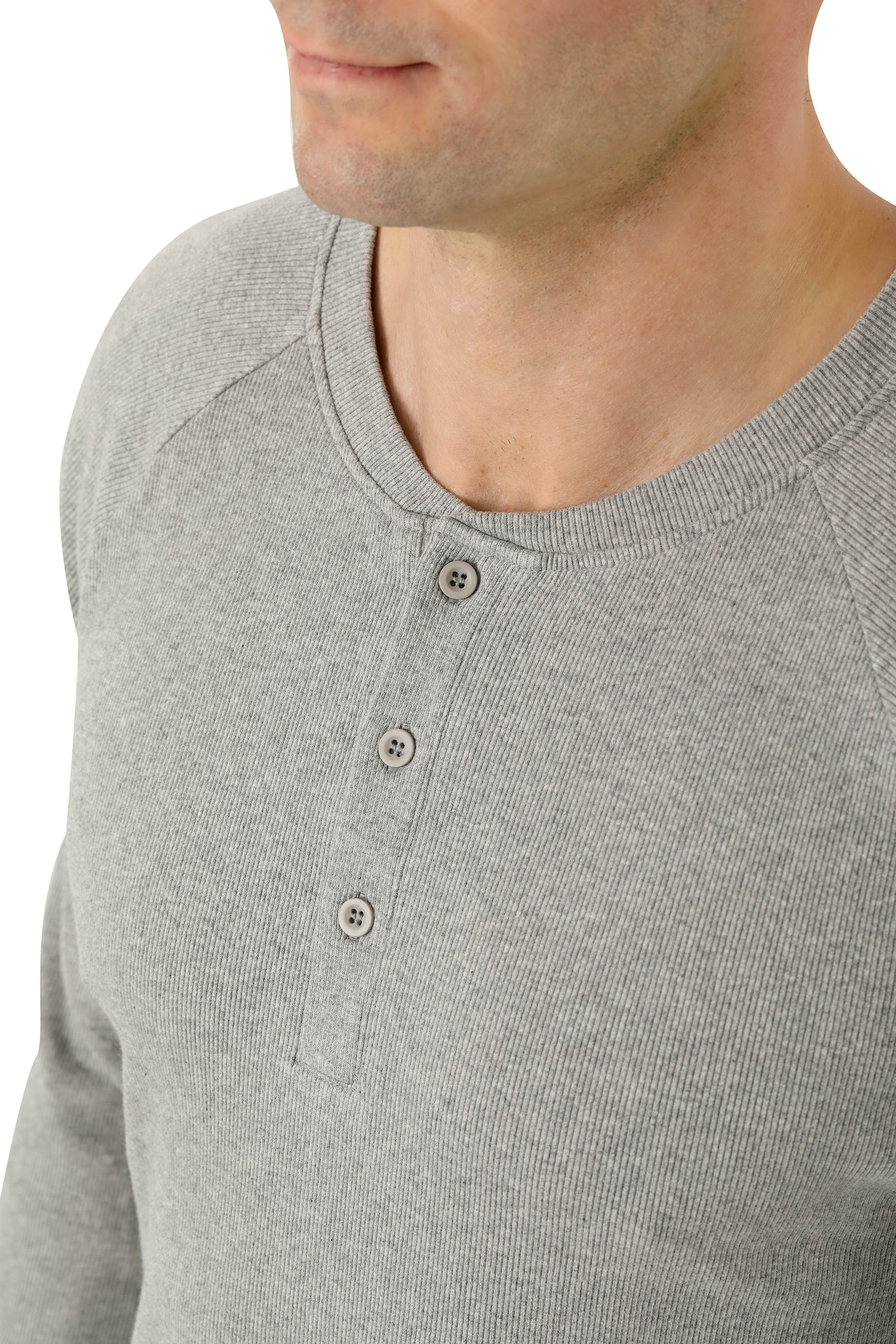 Langarmshirt Bio-Stretchbaumwolle gerippt Grau