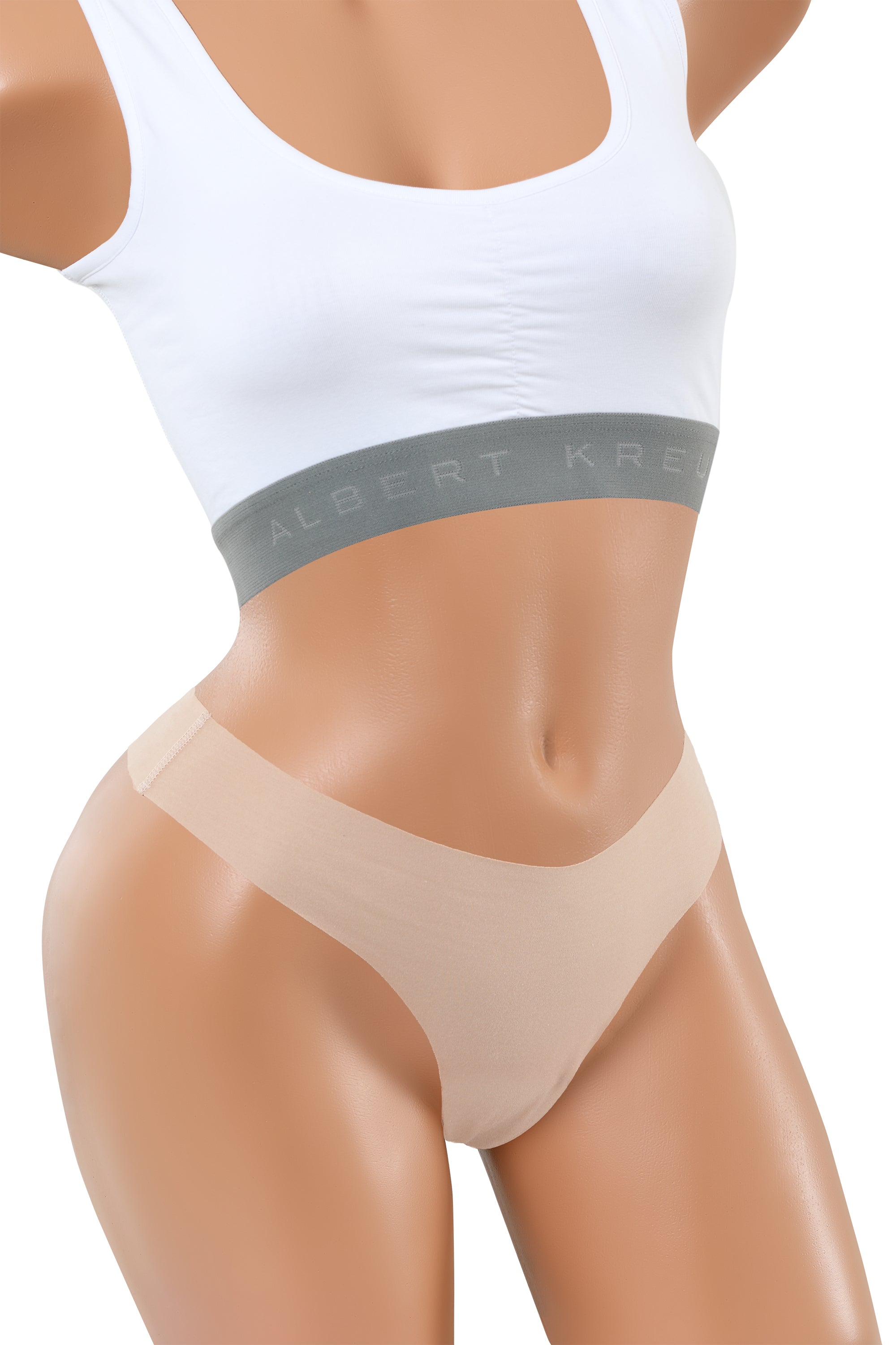 3er Pack Damen Tanga unsichtbar Lasercut ohne Saum Clean Cut Baumwolle Elastan