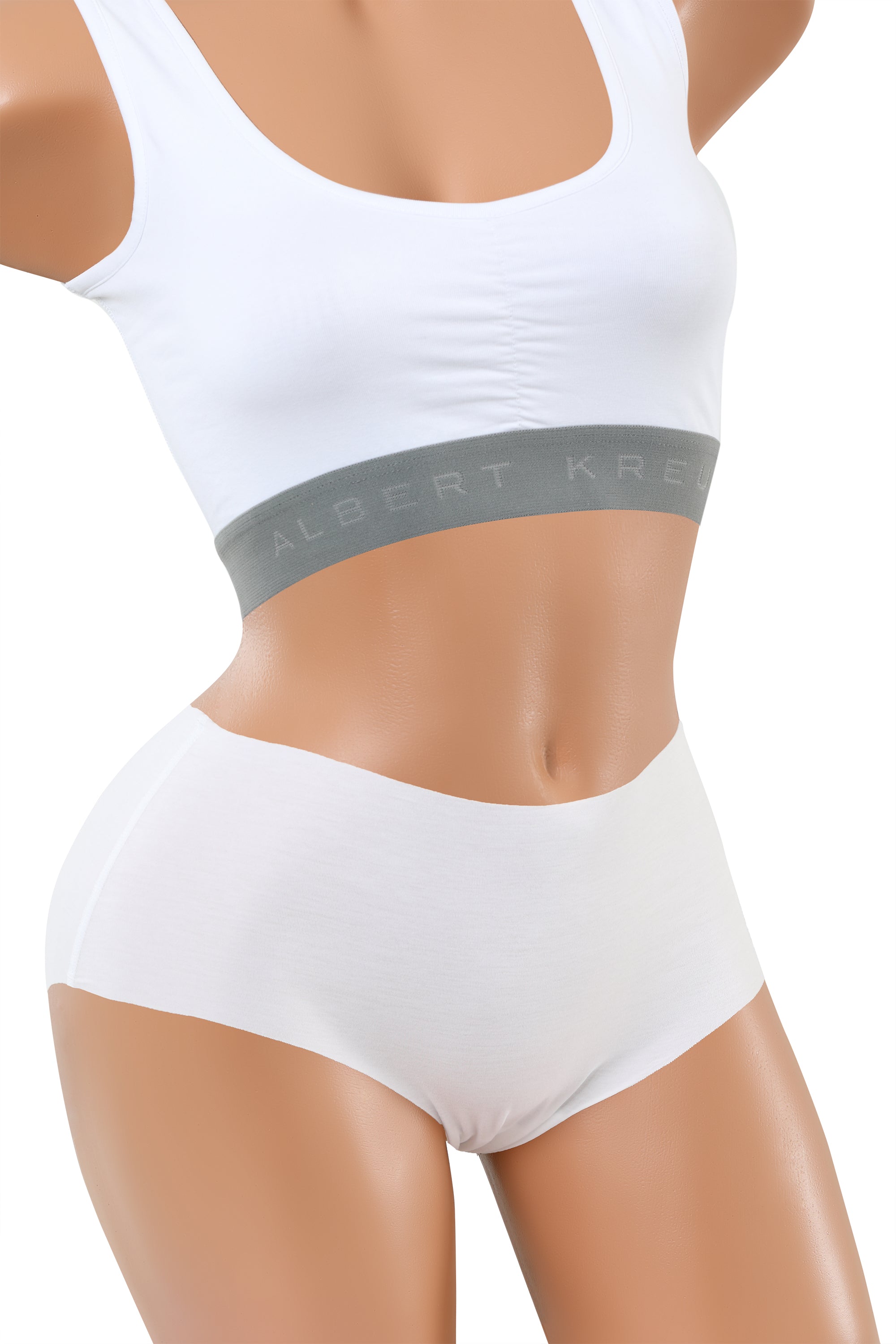 3er Pack Damen Taillenslip Lasercut ohne Saum Clean Cut Baumwolle Elastan weiß