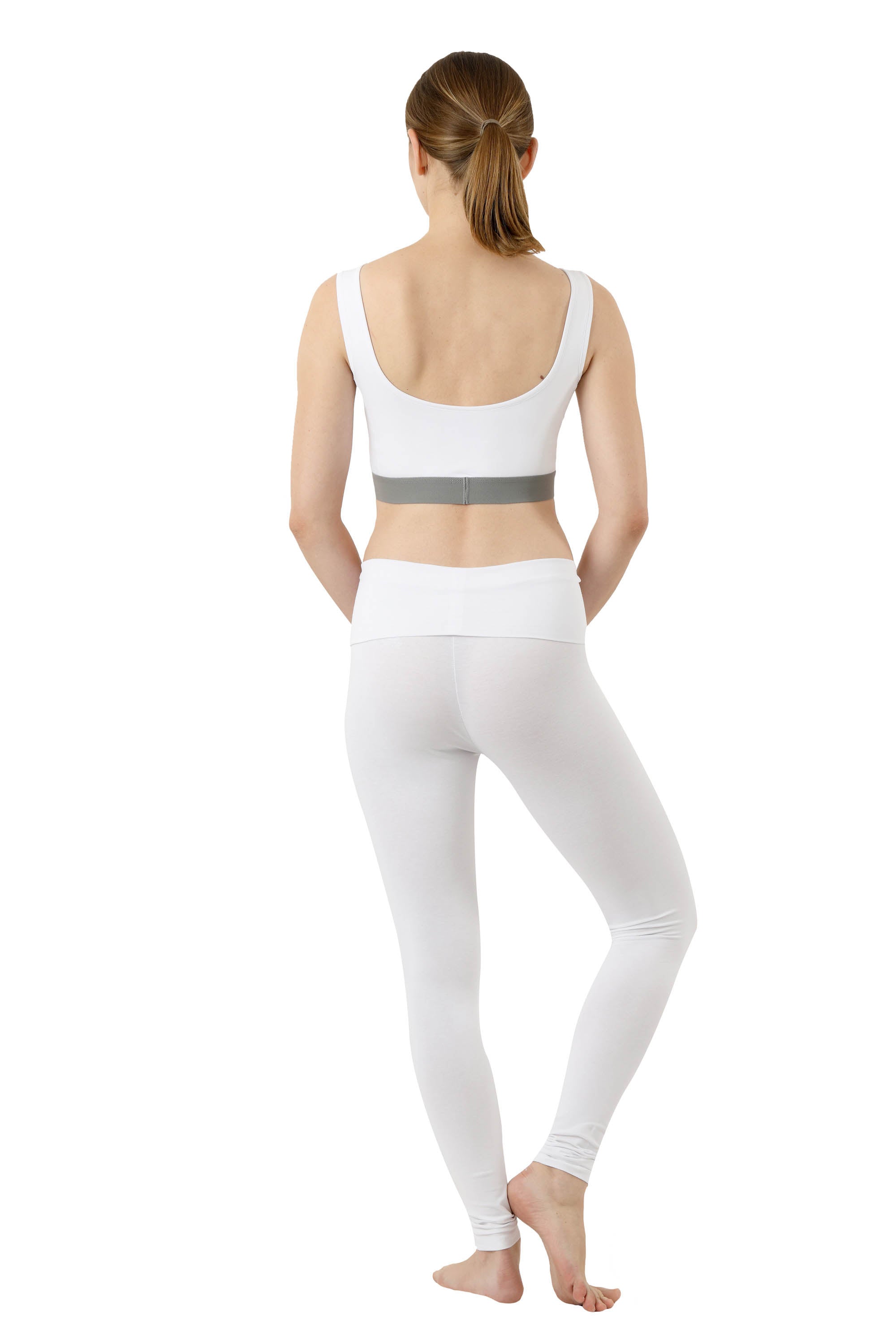 Yoga Leggings Bio-Stretchbaumwolle weiß