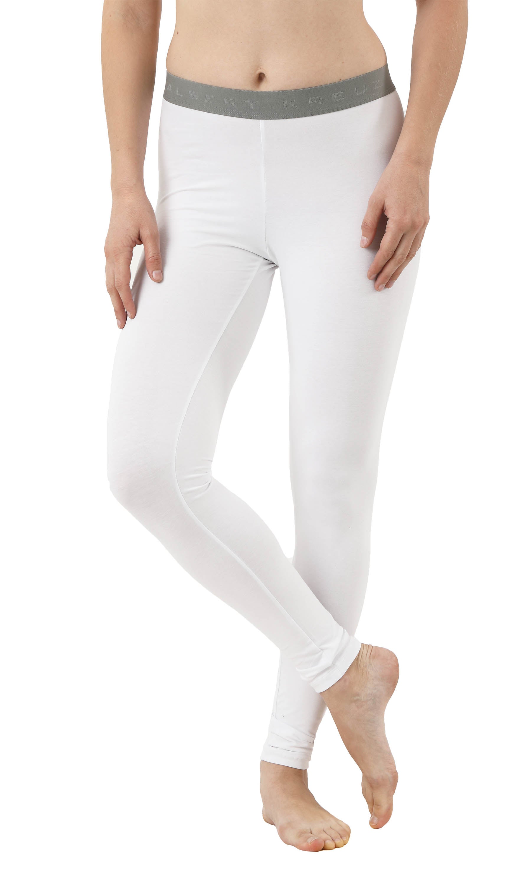 Leggings lange Unterhose Bio-Strechbaumwolle weiß