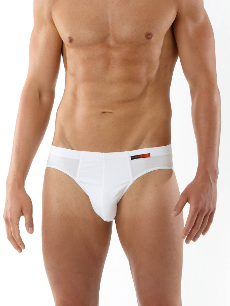 Herrenslip Stretch-Baumwolle weiss Doppelpack