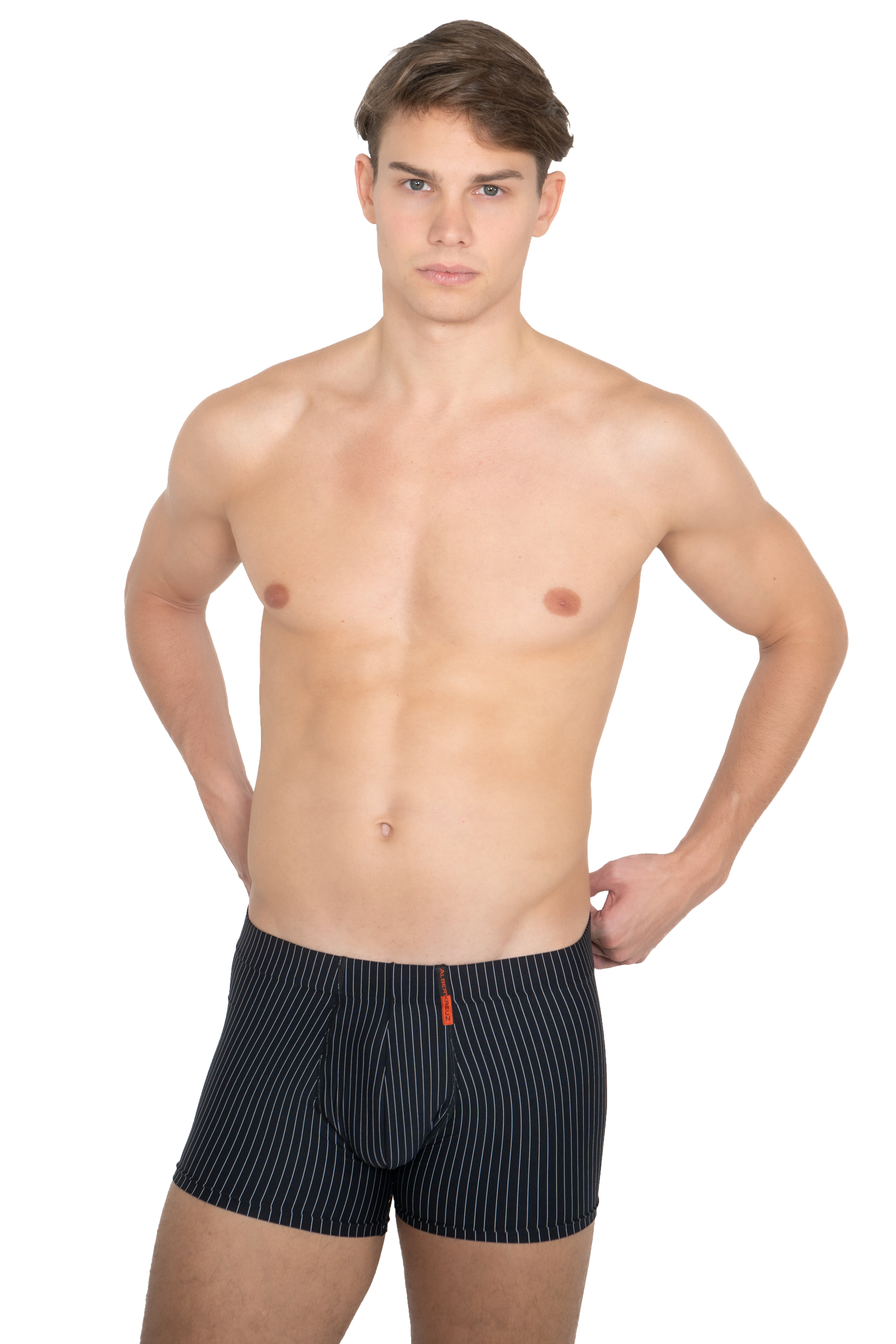 2-Pack Nadelstreifen Retroshorts Microfaser schwarz