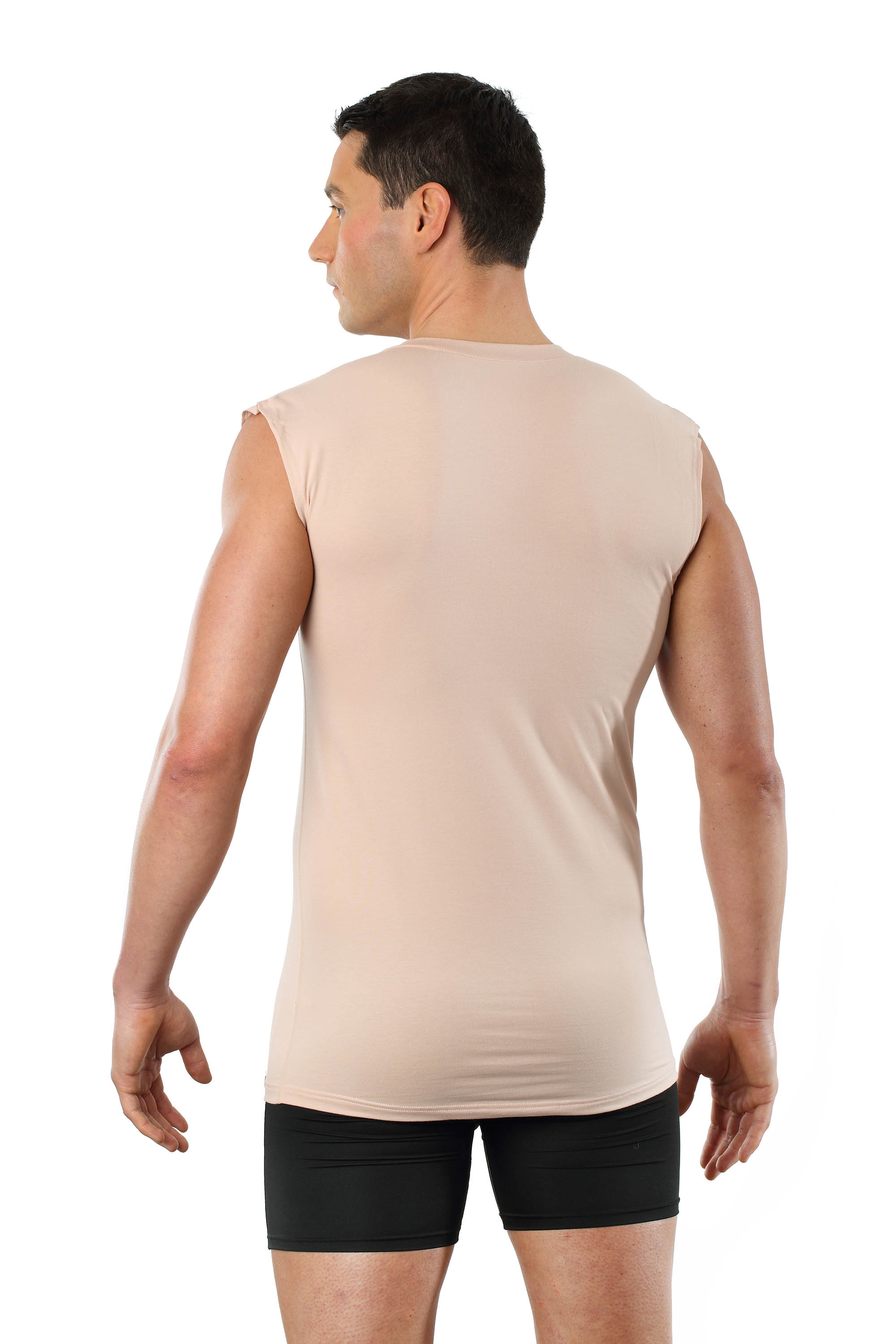 Herren Unterhemd unsichtbar V-Ausschnitt ohne Arm Micromodal light