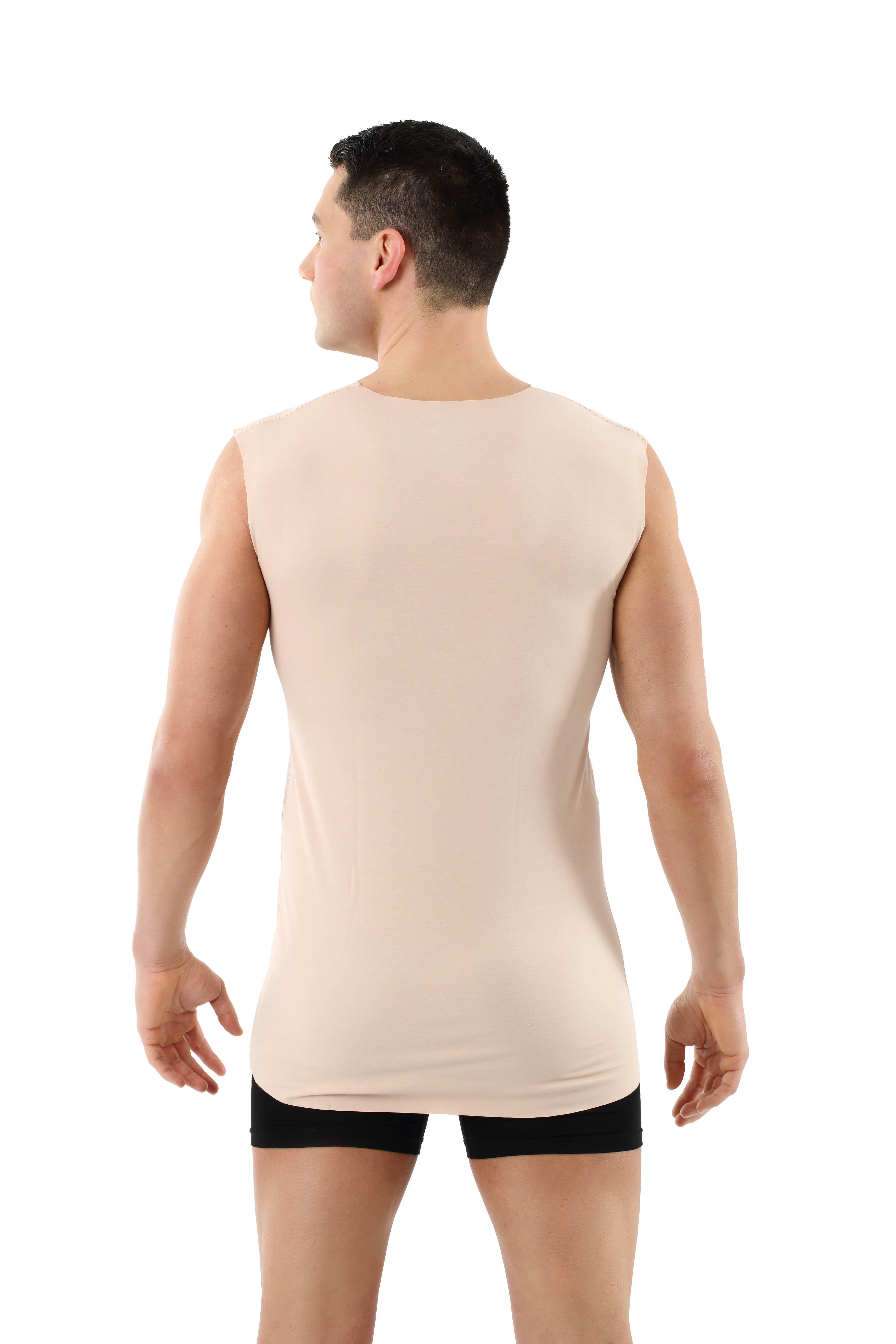 Herren Unterhemd unsichtbar Lasercut ohne Saum Clean Cut V-Ausschnitt ohne Arm