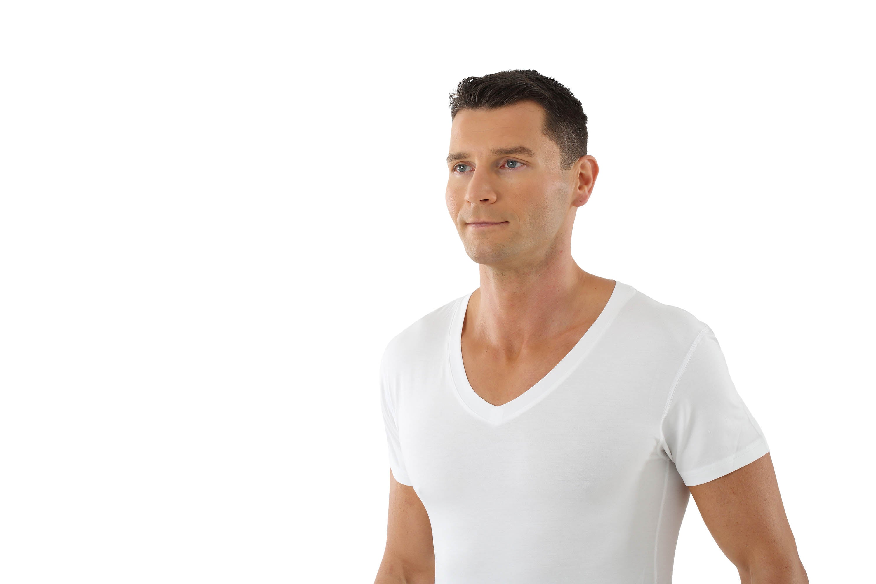 Herren Unterhemd V-Ausschnitt halbarm Stuttgart weiss