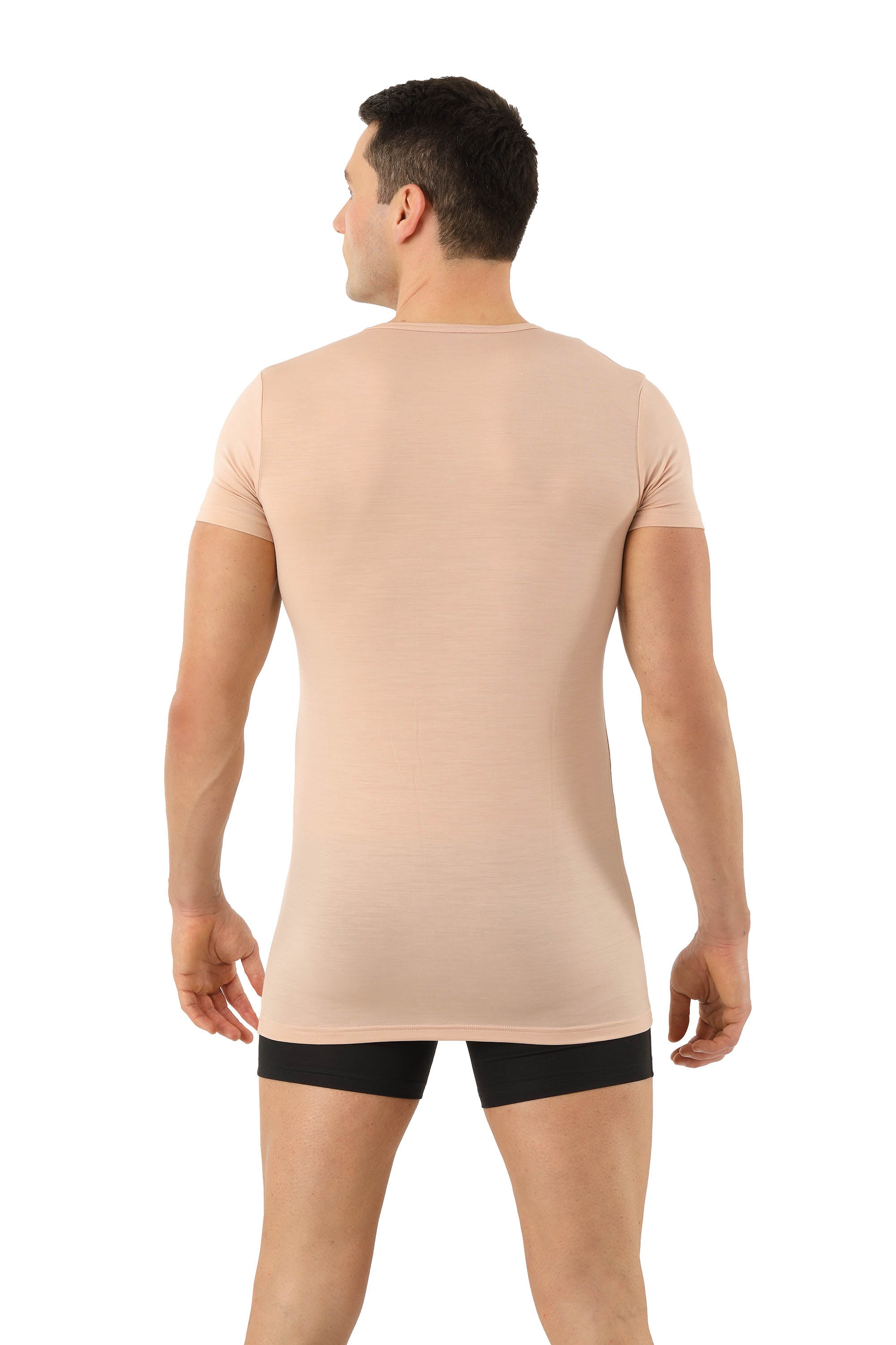 Funktionsunterhemd V-Ausschnitt Merinowolle-TENCEL™ Lyocell Hautfarbe