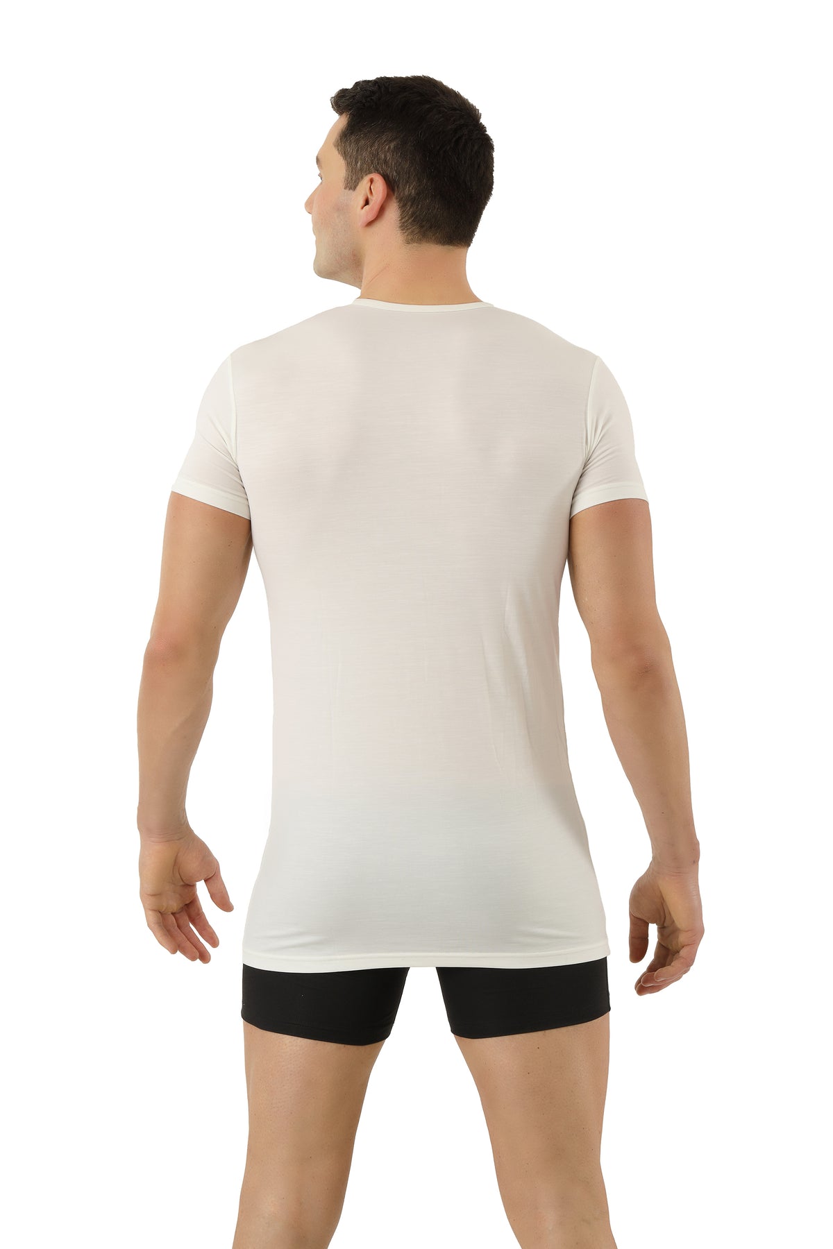 Maillot de corps col rond Manches courtes Homme · Performance Mérinos-TENCEL™ Auckland Écru