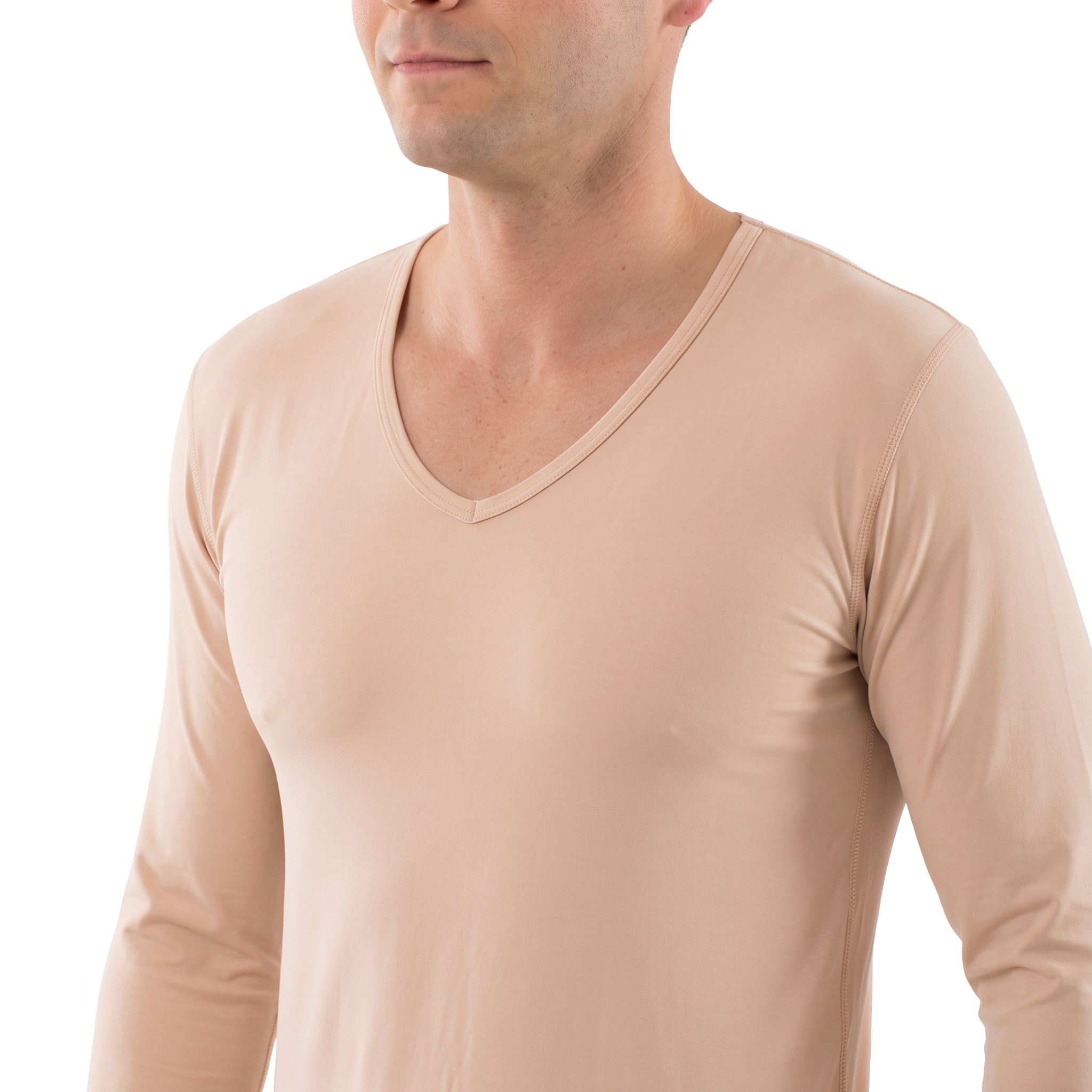 Maillot de corps invisible manches longues en coton stretch bio