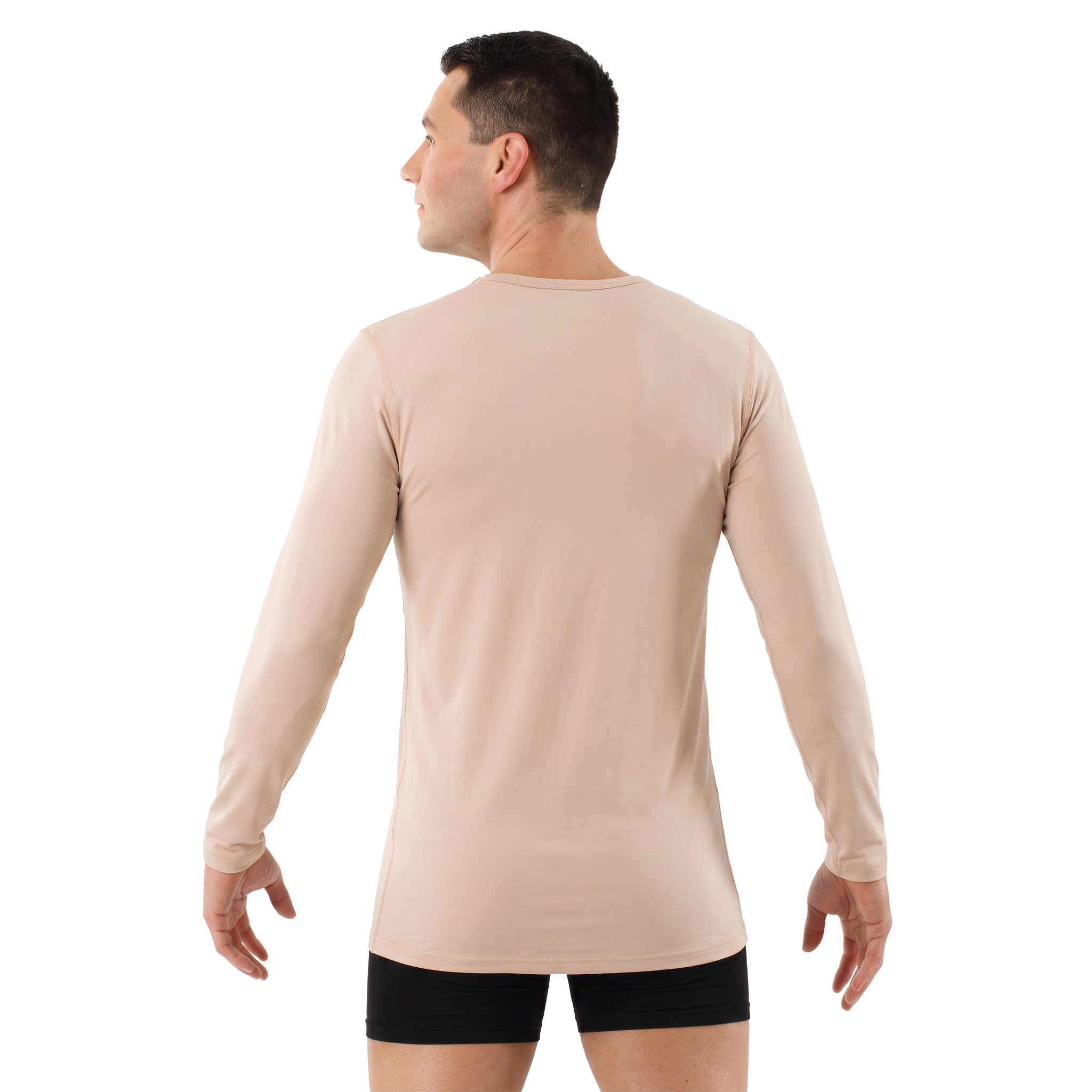 Maillot de corps invisible manches longues en coton stretch bio