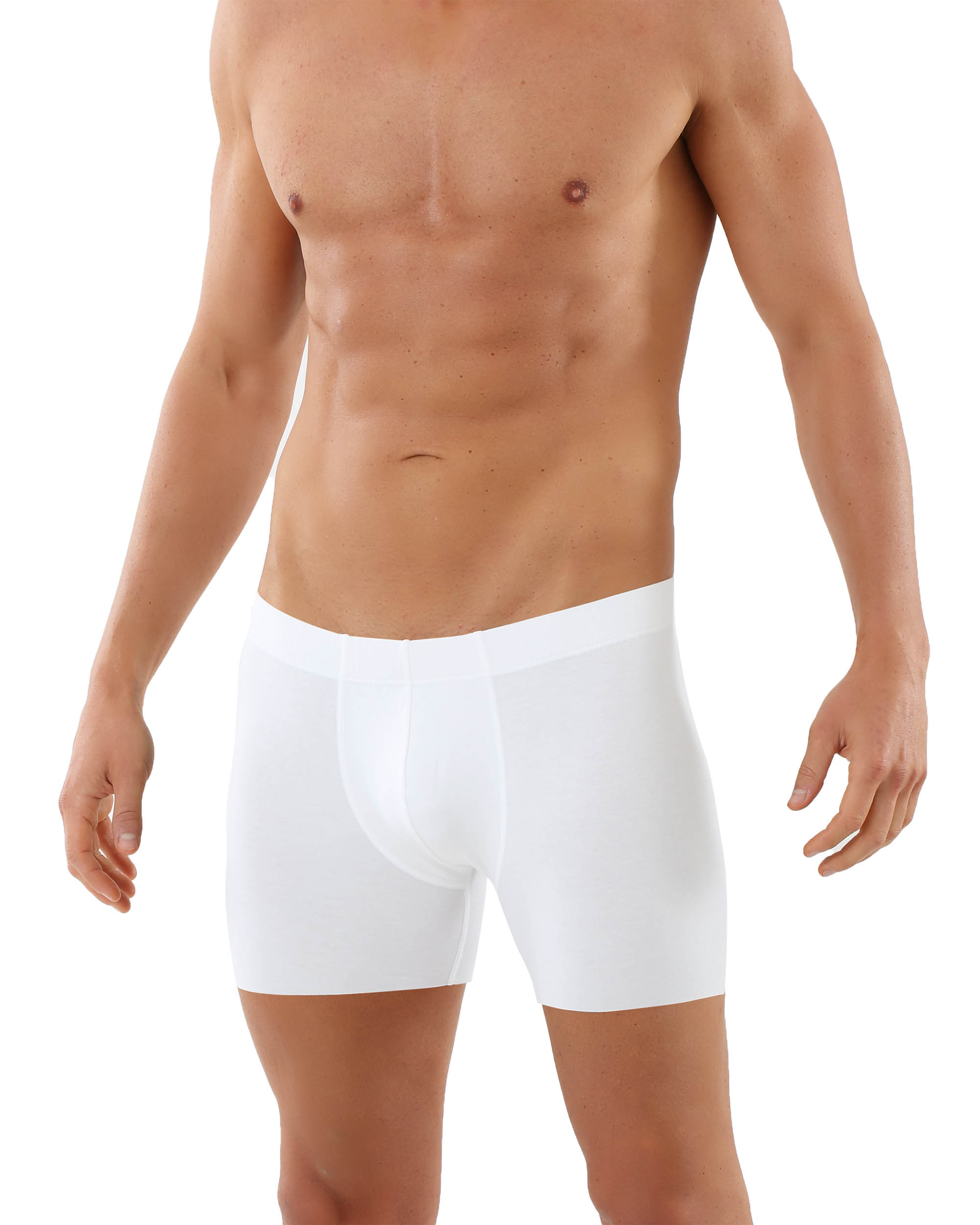 Herren Retroshorts Lasercut ohne Saum Clean Cut Baumwolle Elastan weiß