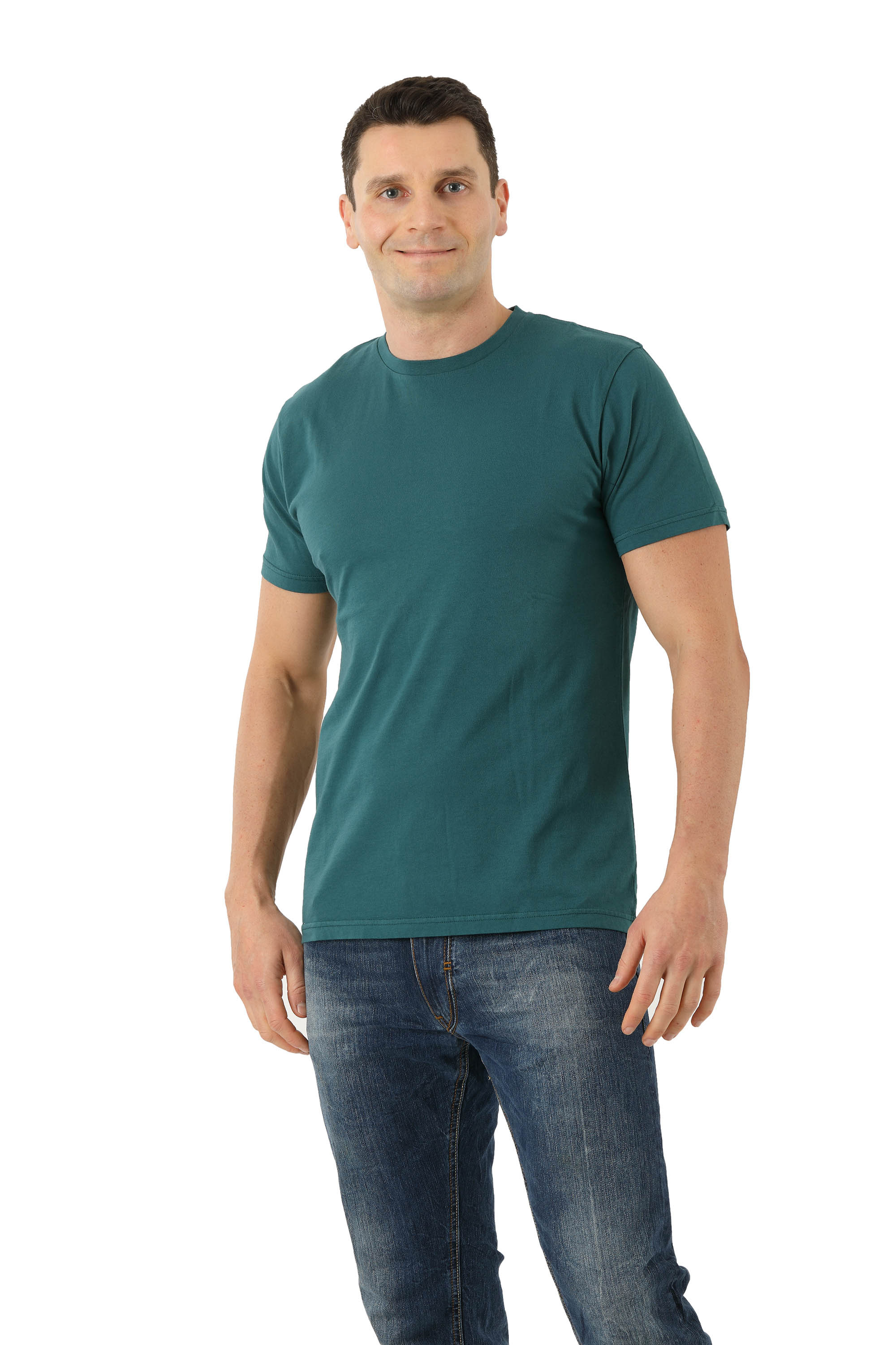 Herren T-Shirt Biobaumwolle Rundausschnitt grün