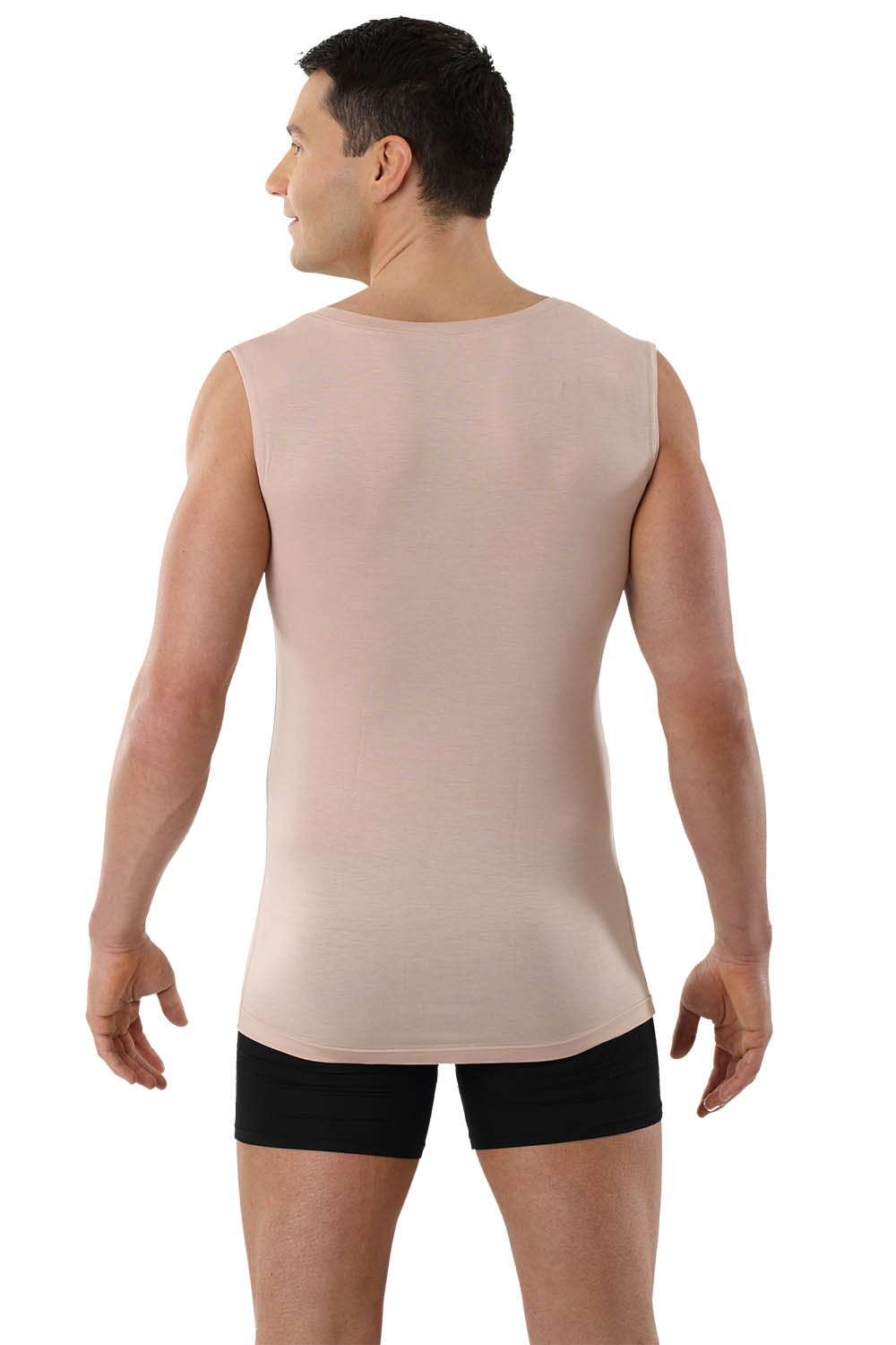 Herren Unterhemd Unsichtbar Deep-V ohne Arm Micromodal light