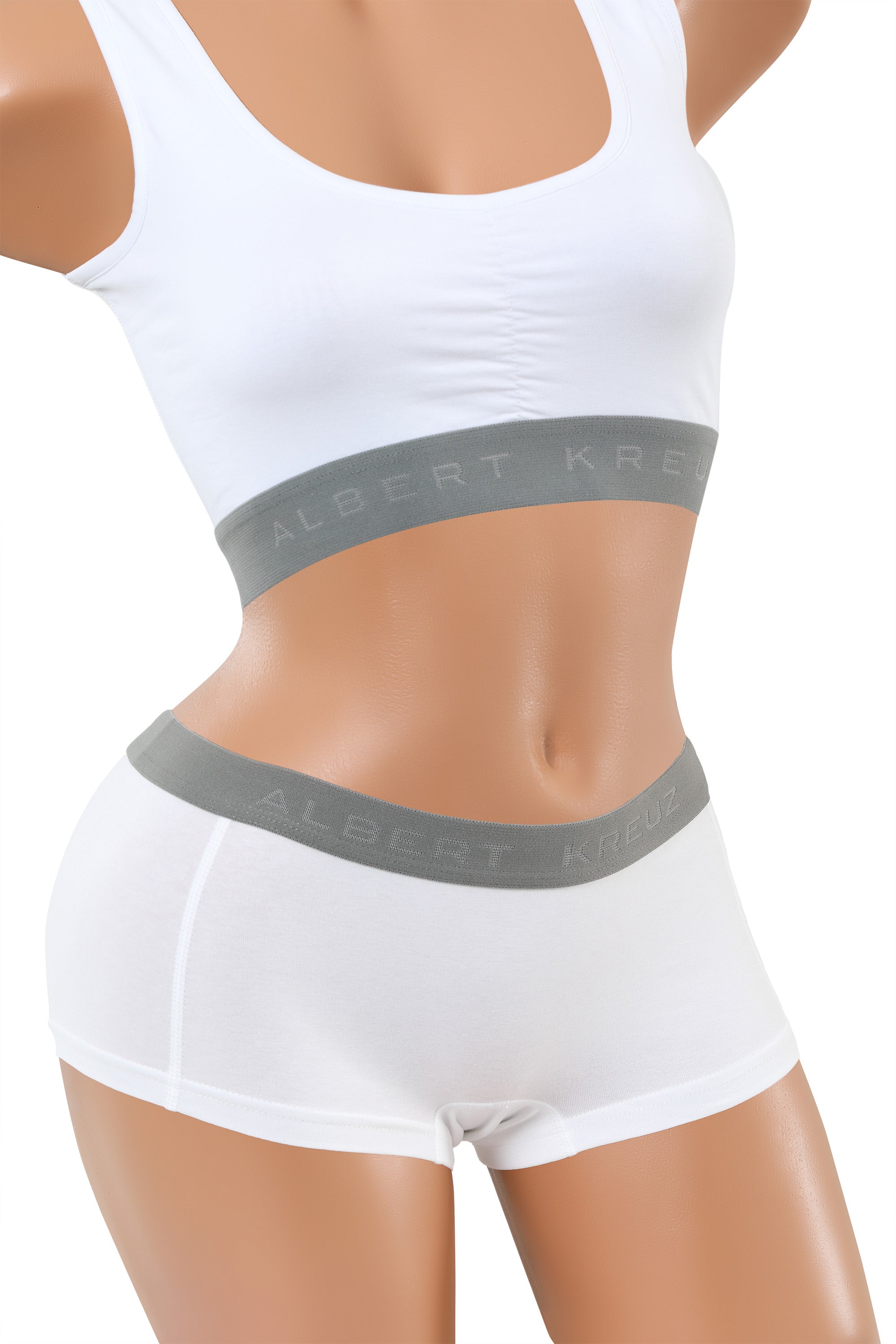Damen Panty Boxershorts Stretch-Baumwolle weiß