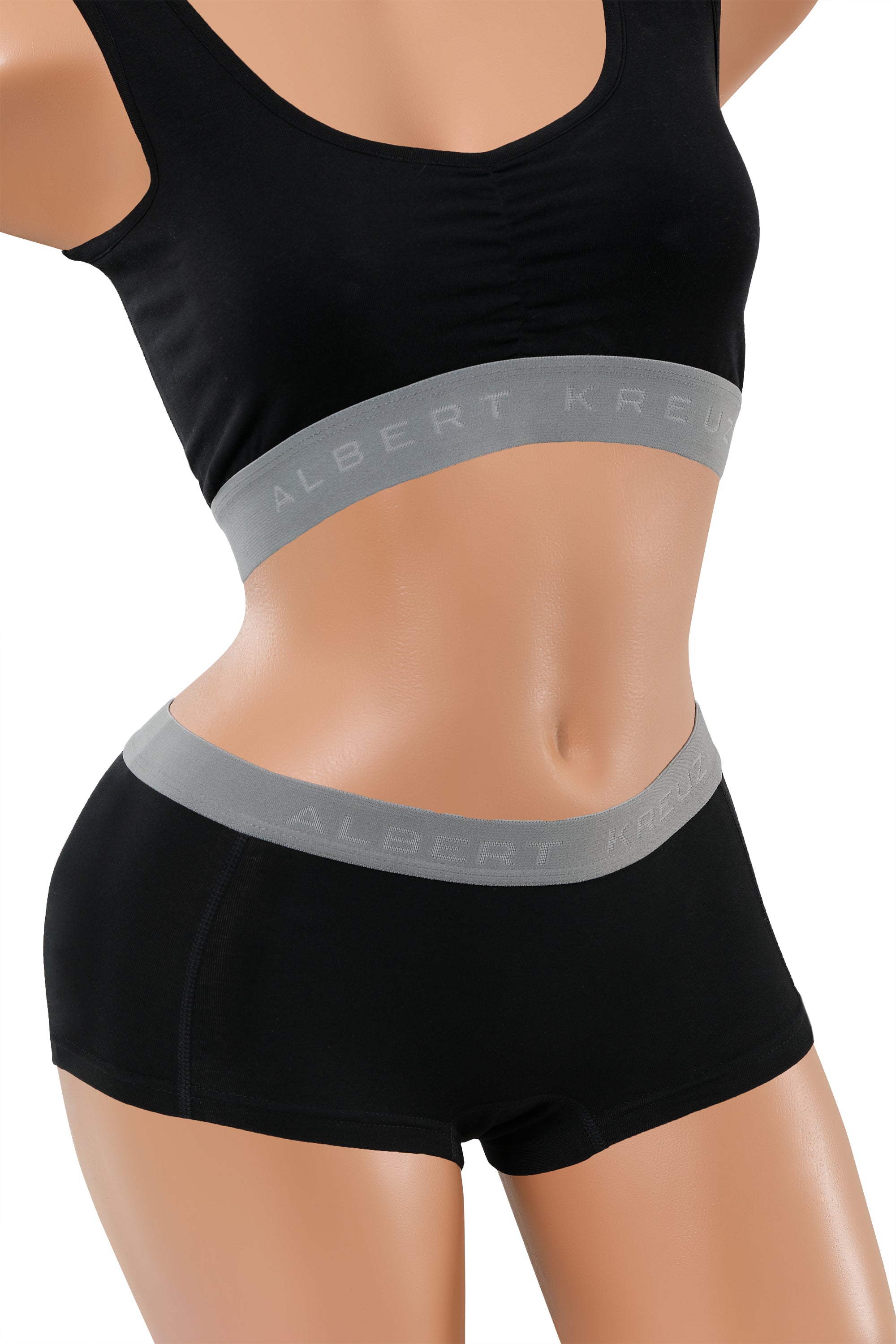 Damen Panty Boxershorts Stretch-Baumwolle schwarz