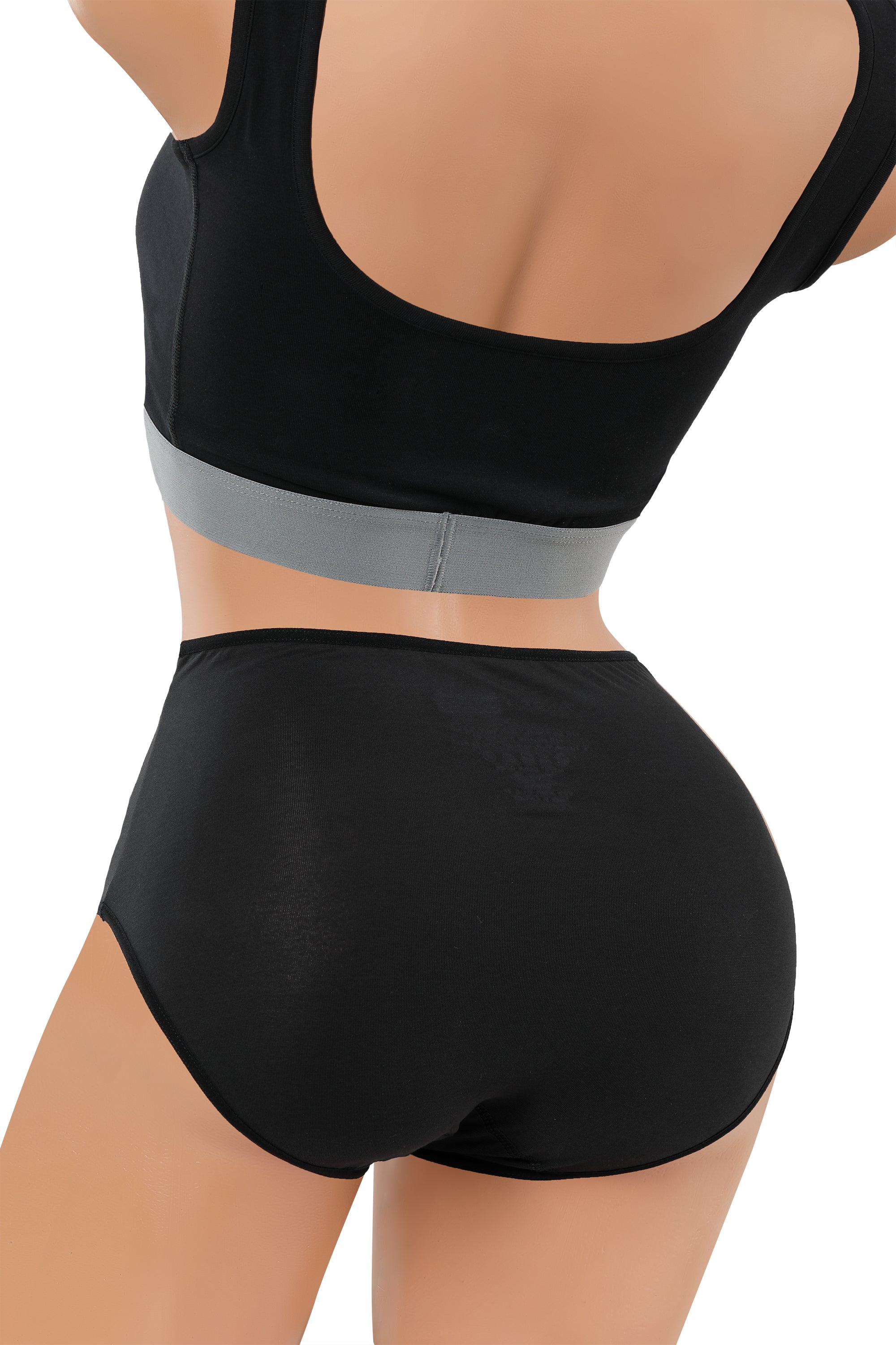 3er-Pack Damen Taillenslip Baumwolle Elastan schwarz