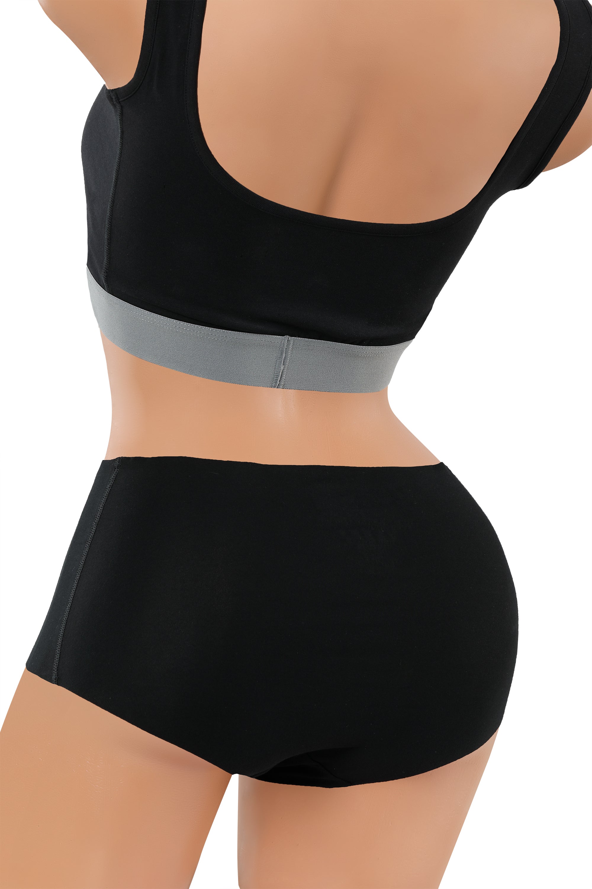 3er Pack Damen Taillenslip Lasercut ohne Saum Clean Cut Baumwolle Elastan schwarz