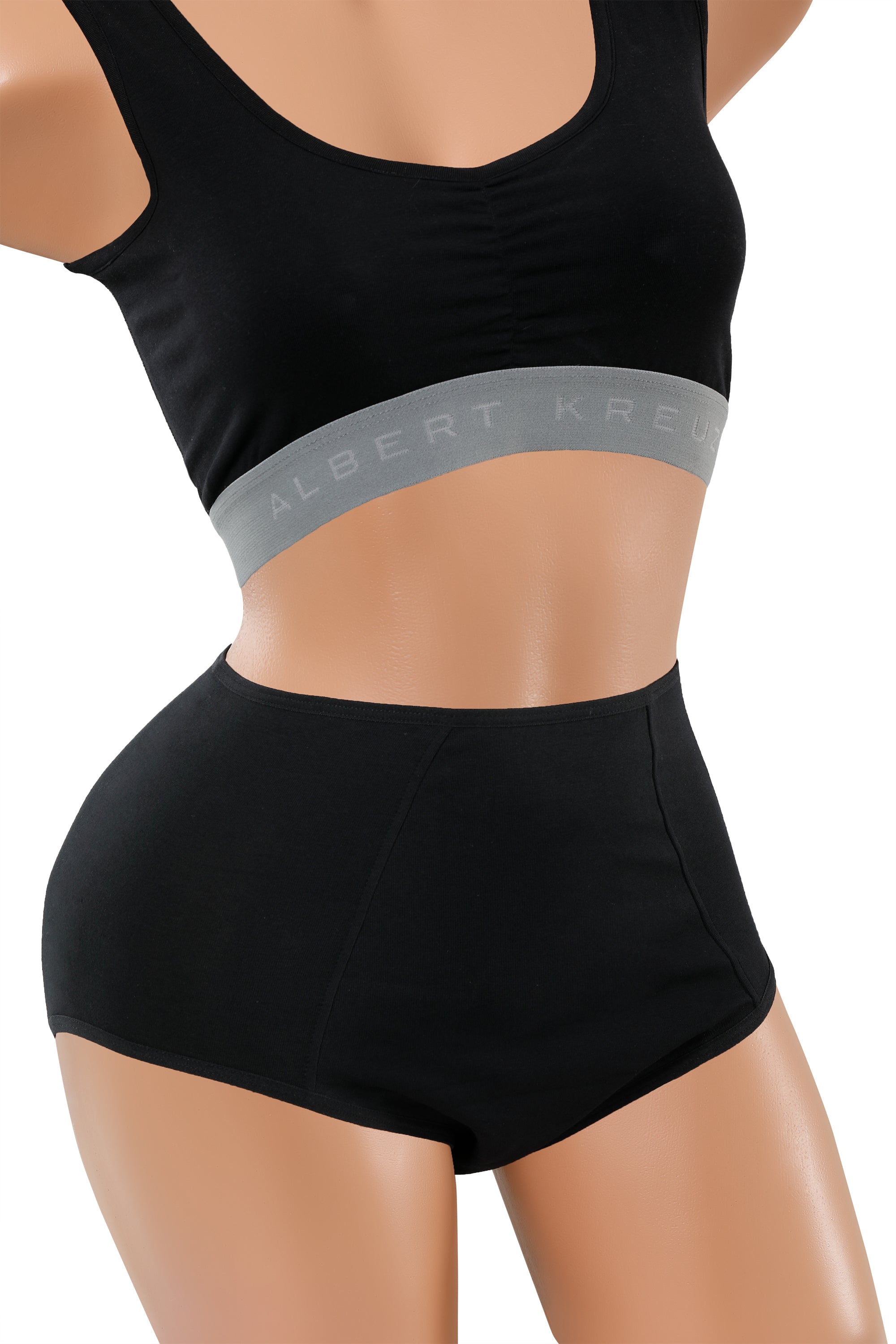 2-Pack  Periodenslip Bio-Baumwolle schwarz High waist