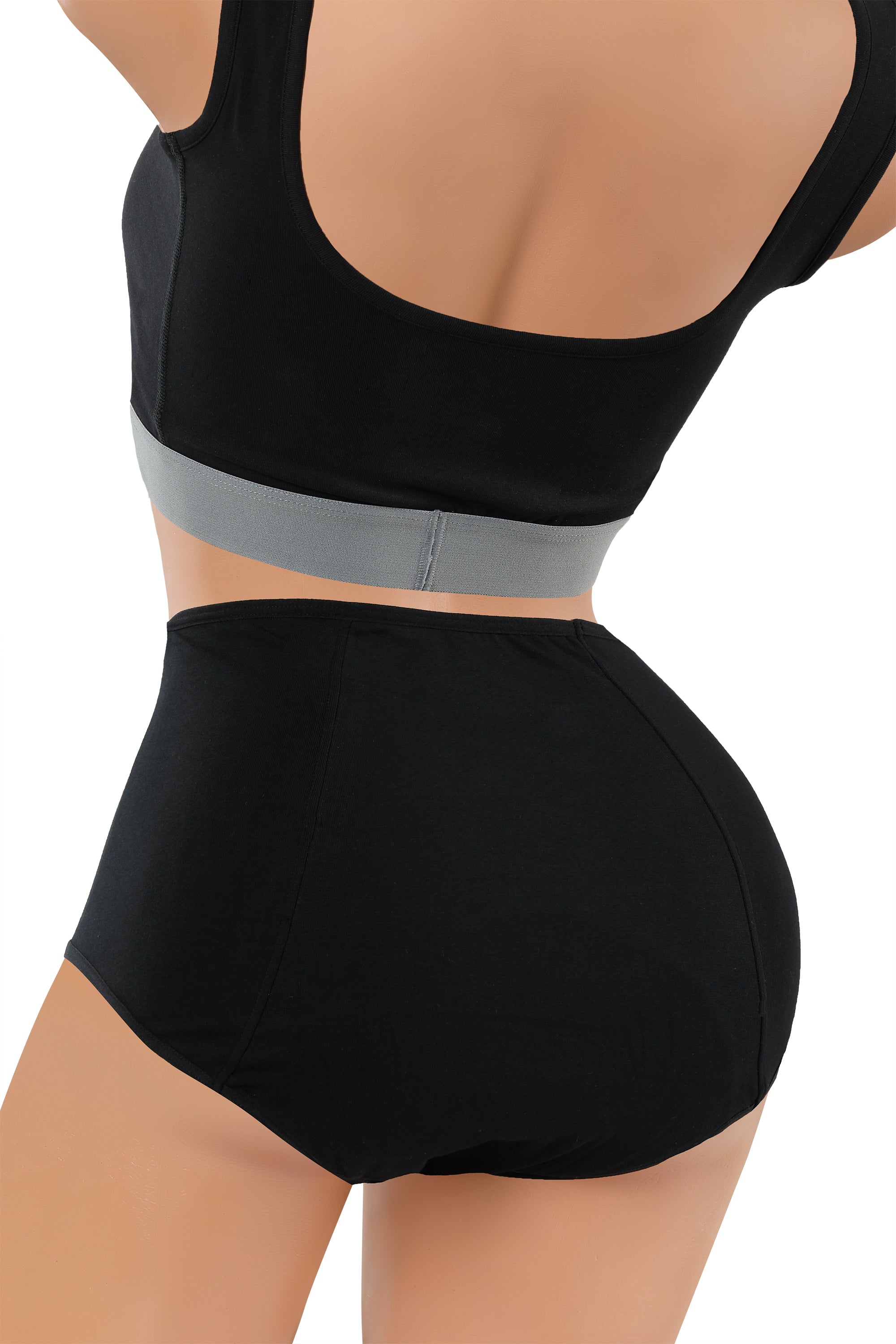 2-Pack  Periodenslip Bio-Baumwolle schwarz High waist