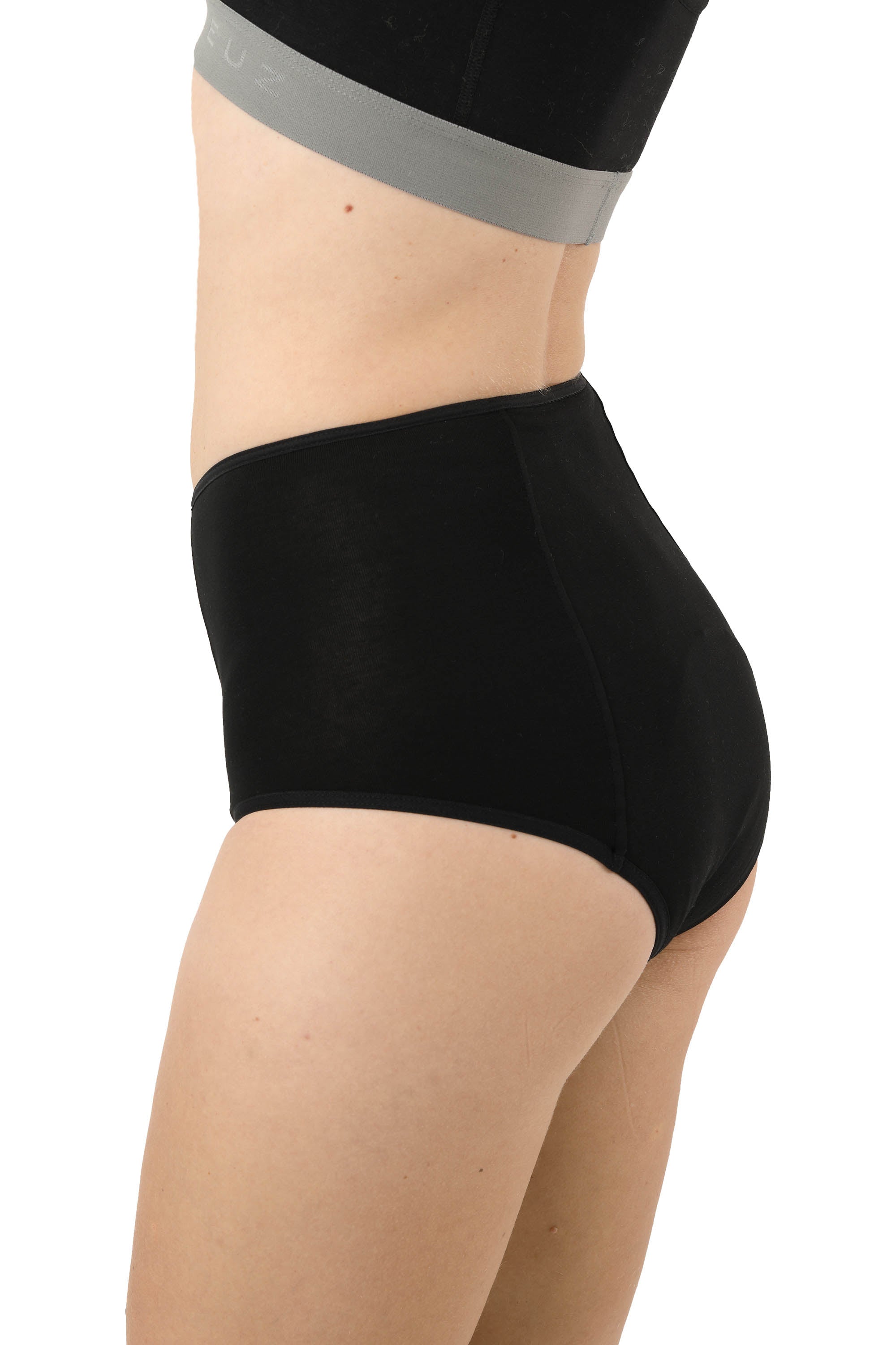 2-Pack  Periodenslip Bio-Baumwolle schwarz High waist