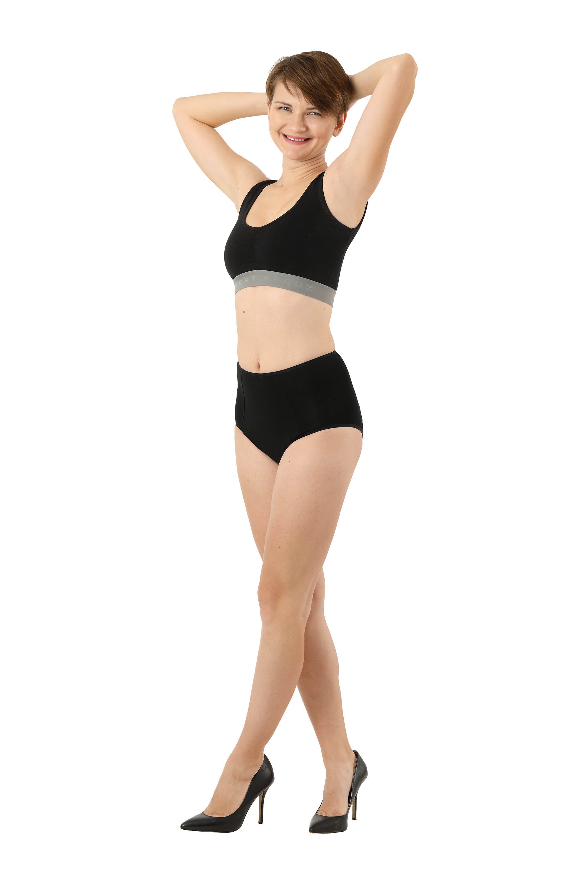 2-Pack  Periodenslip Bio-Baumwolle schwarz High waist