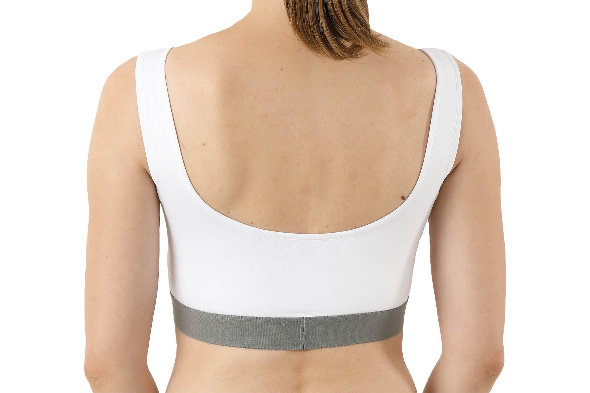 Sport-Bustier BH-Top Bio Stretchbaumwolle weiß