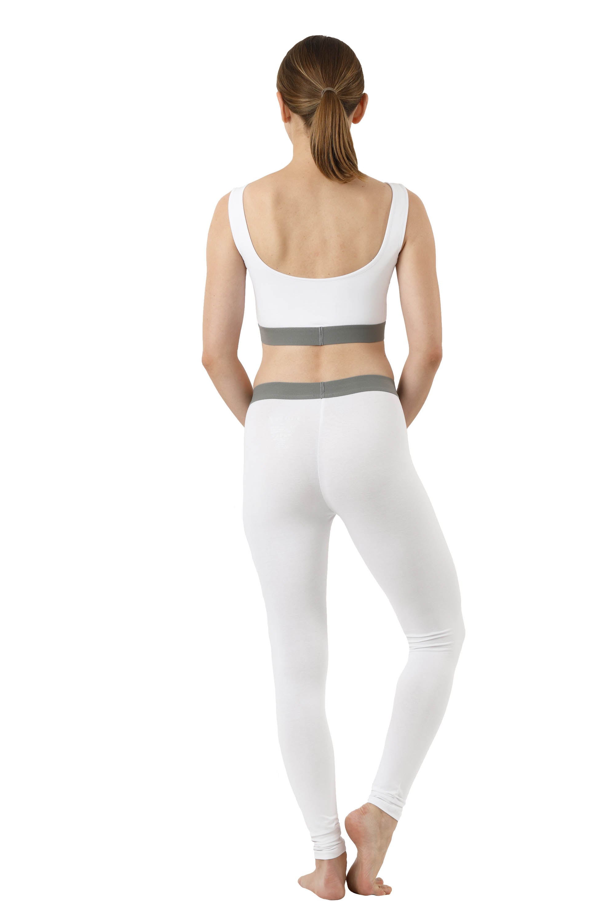 Sport-Bustier BH-Top Bio Stretchbaumwolle weiß