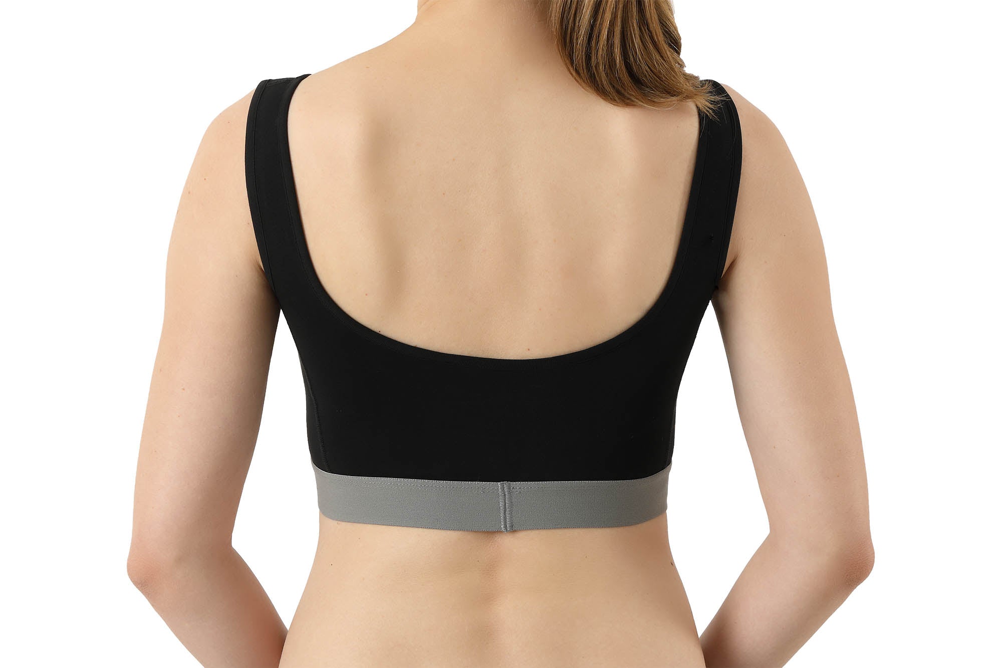Sport-Bustier BH-Top Bio Stretchbaumwolle schwarz