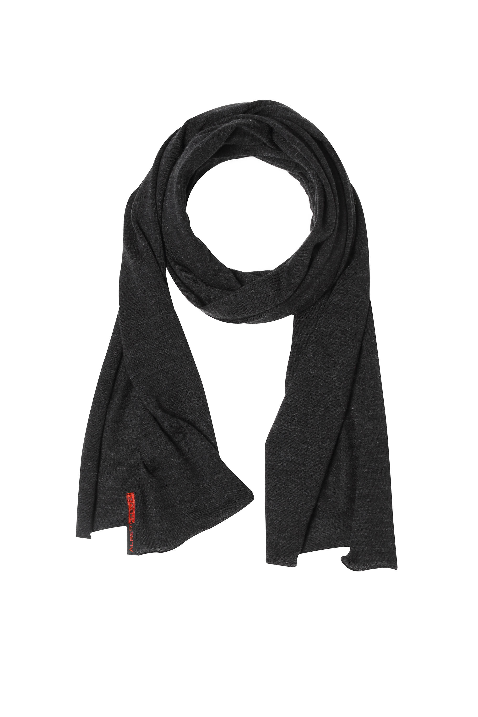 Merino Wolle-Seiden-Schal für Damen und Herren uni anthrazit 40 x 200 cm
