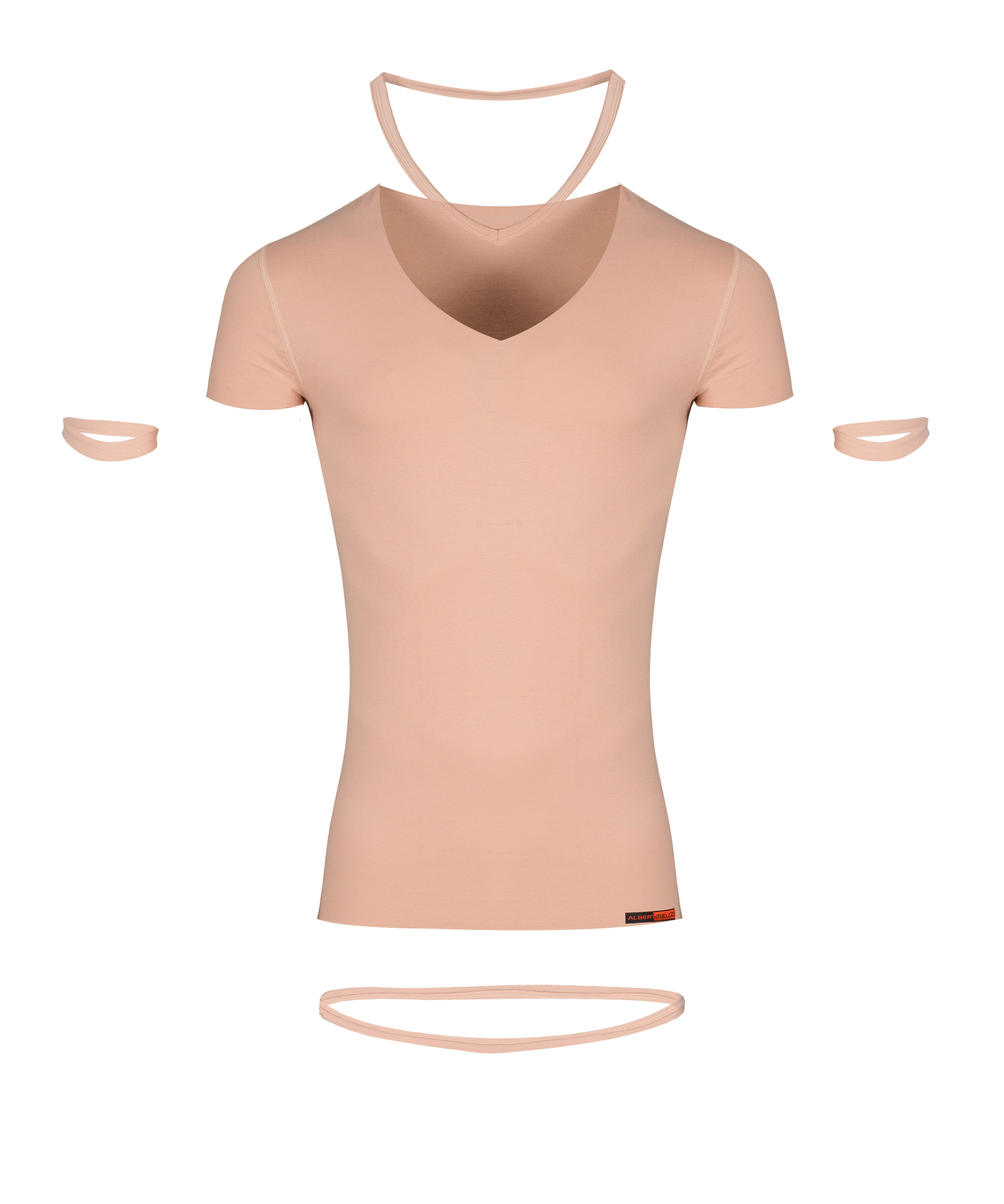 Damen Unterhemd unsichtbar Lasercut ohne Saum Clean Cut tiefer Rundausschnitt ohne Arm