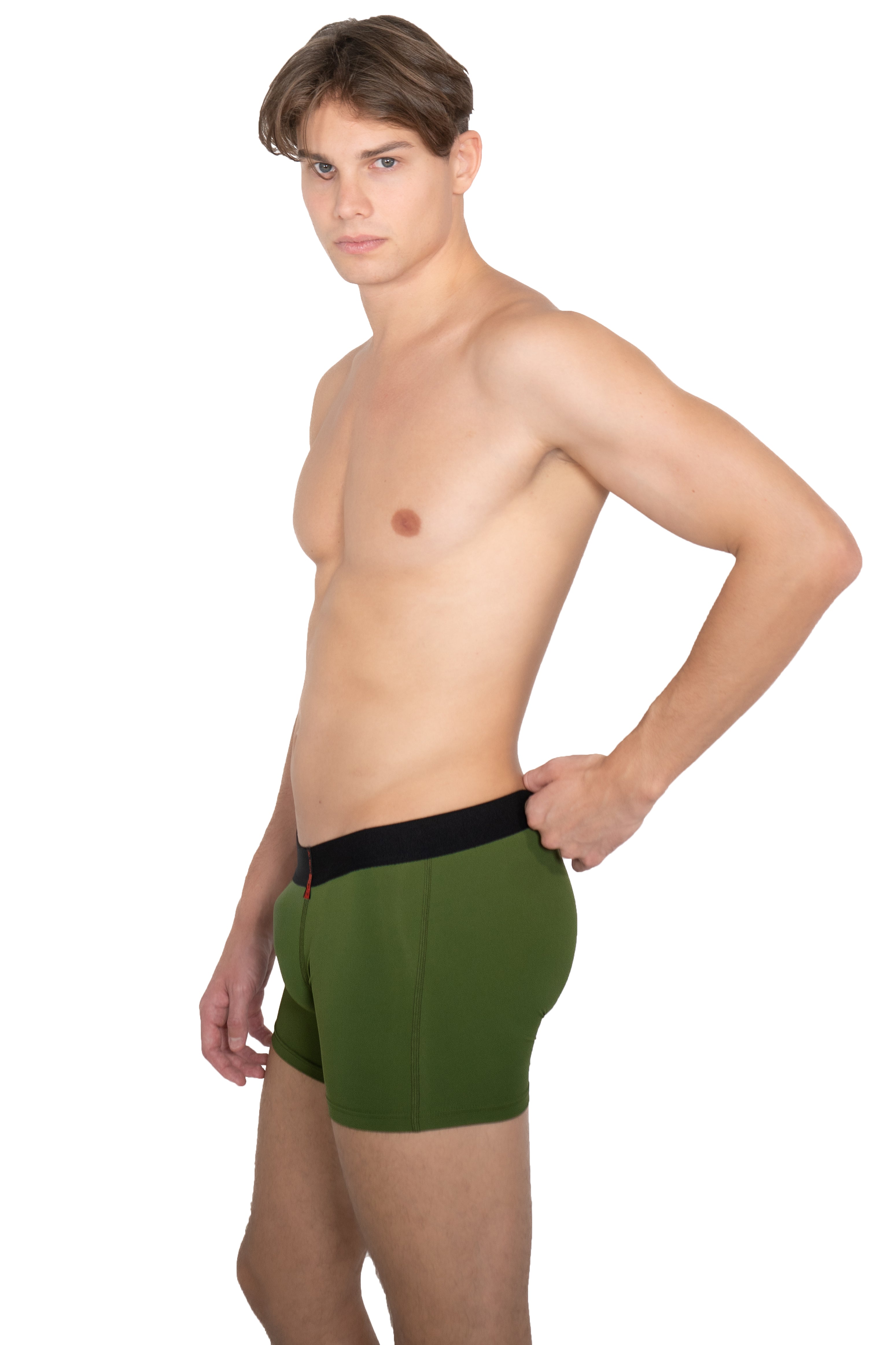 Retro Shorts Boxershorts Mikrofaser Dunkeloliv