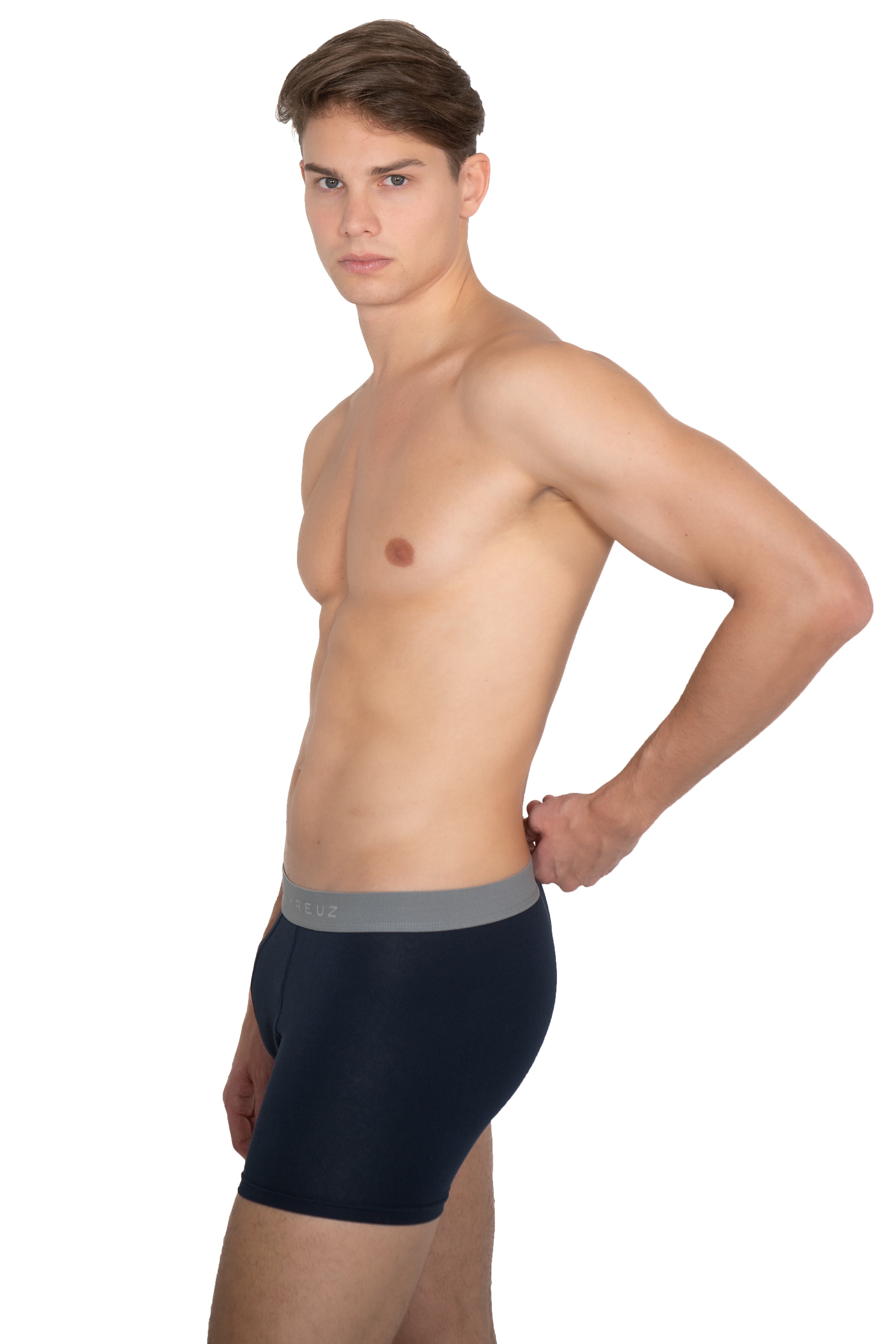 Herren Retroshorts antibakteriell Baumwolle Elastan marine