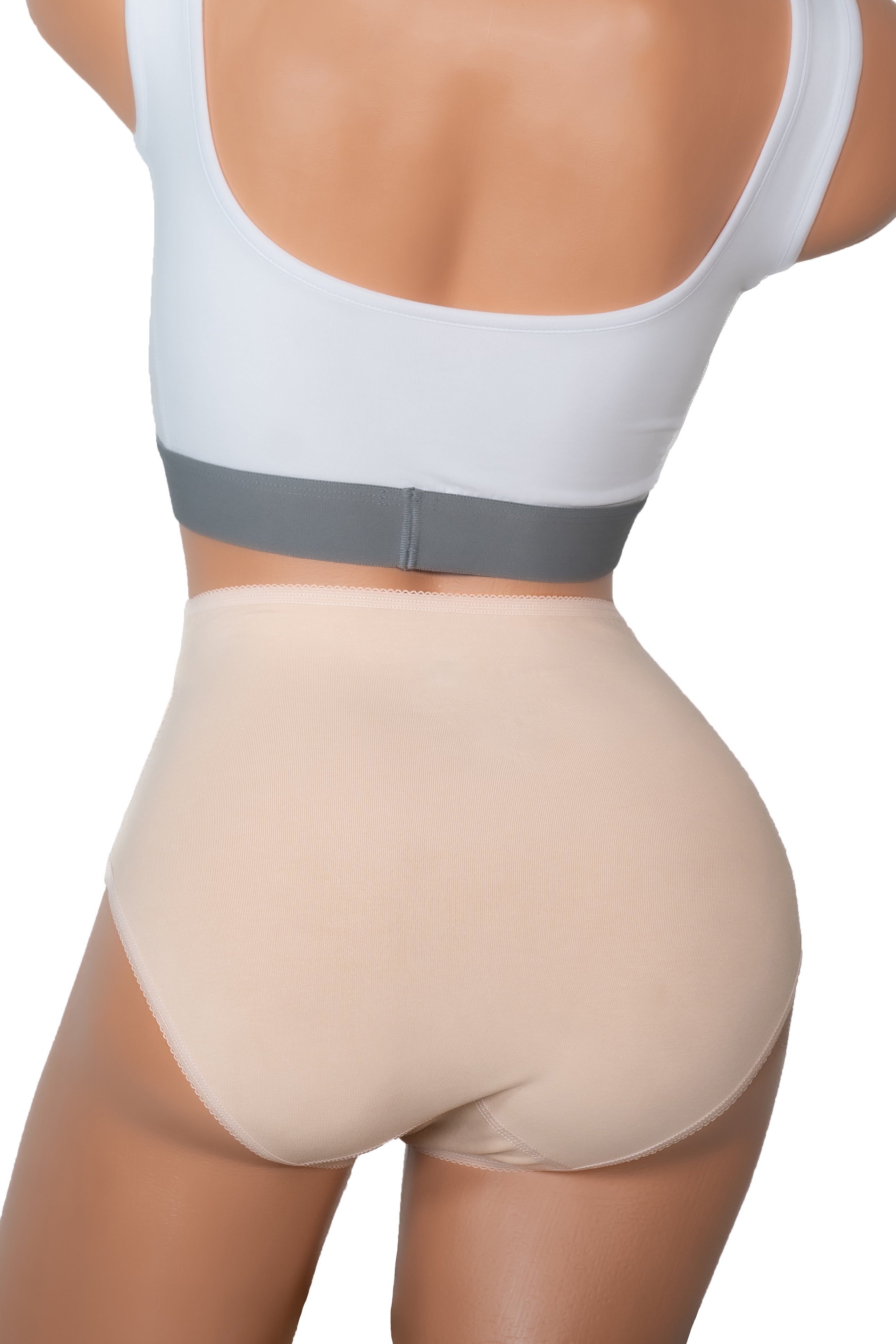 3er-Pack Damen Taillenslip Baumwolle Elastan Hautfarbe