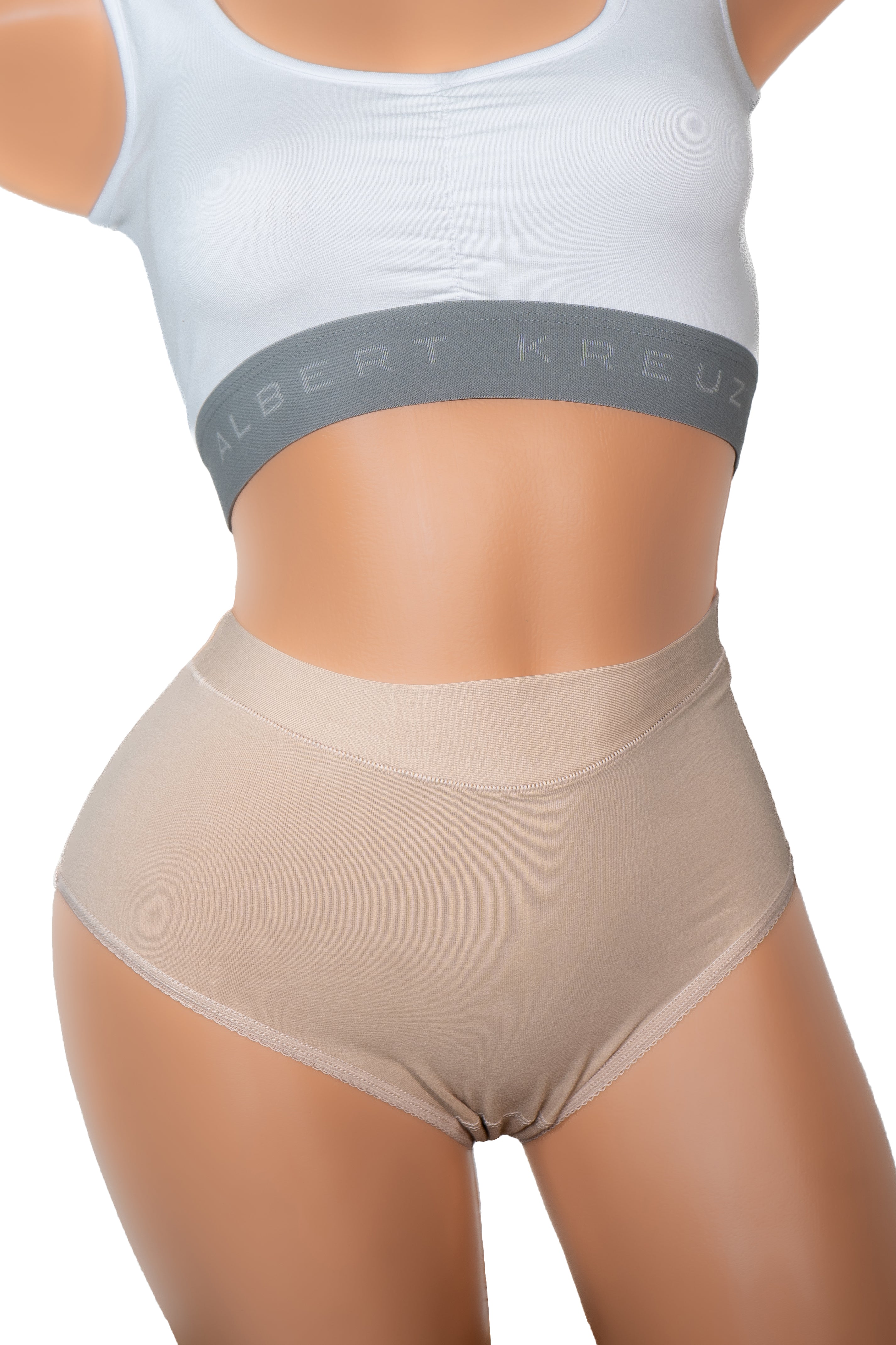 3er-Pack Damen Taillenslip Baumwolle Elastan Hautfarbe