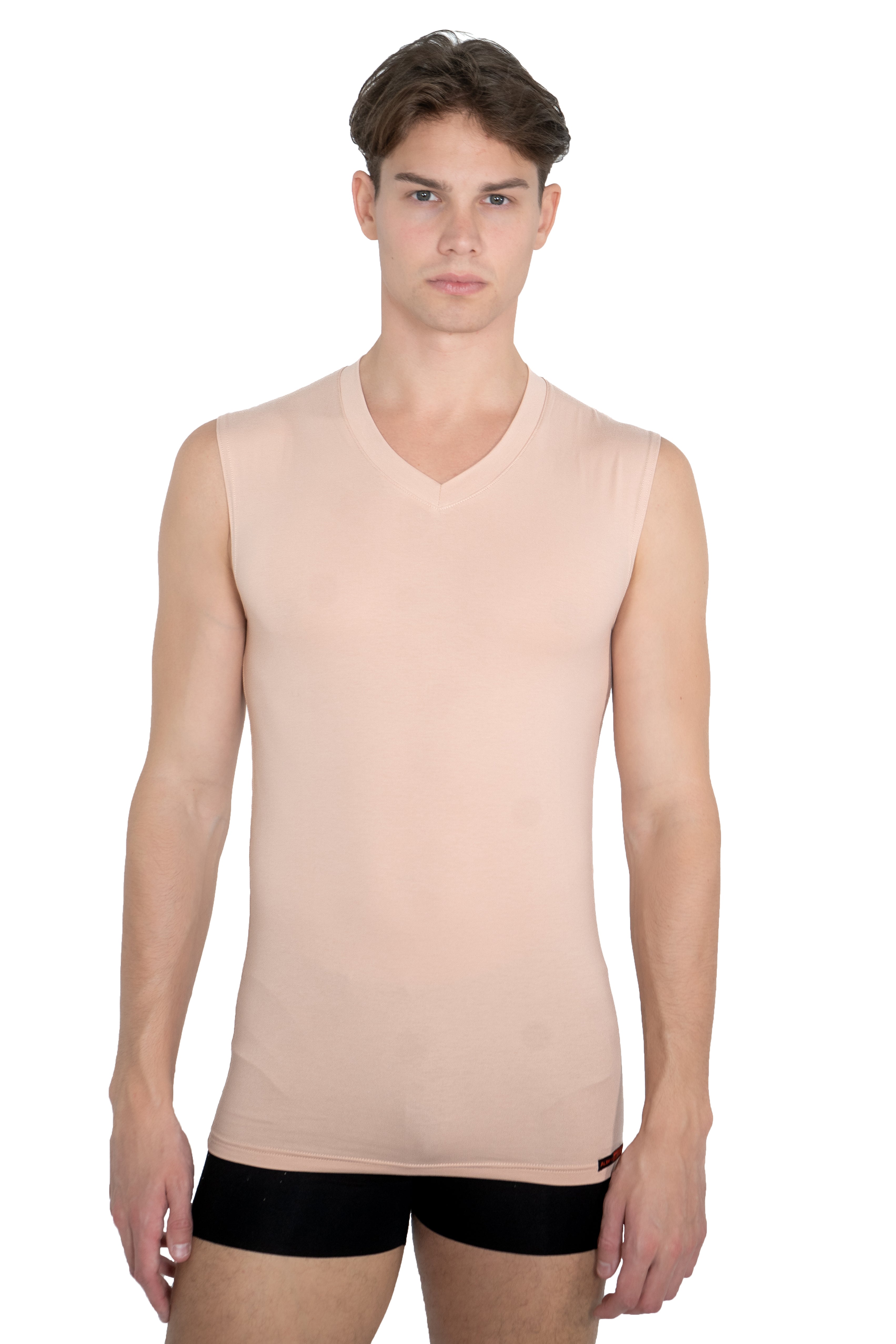 Herren-Unterhemd, Unterzieh-Shirt ohne Arm, Haut-Nude,  Hamburg
