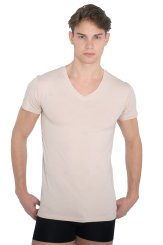 Maillot de corps invisible coton stretch bio col v 