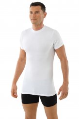 Maillot de corps blanc col rond manches cou rtes en micro modal 