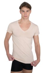 Maillot de corps invisible coton stretch bio grand col v 
