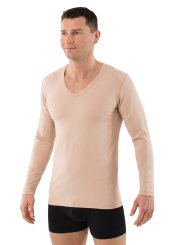 Maillot de corps invisible manches longues en coton stretch bio 