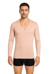 Maillot de corps invisible manches longues en coton stretch bio 