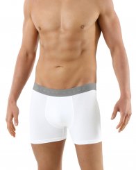Boxer ajusté antibactérien en coton stretch blanc 