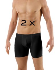Lot de 2 Boxer ajusté sans coutures clean cut en coton stretch couleur noir 