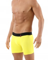 Boxer ajusté jaune en microfibre 