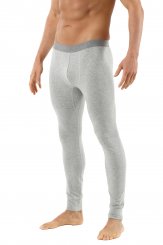 Caleçon long homme collant en coton stretch bio couleur gris 
