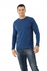 Tee-shirt à manches longues homme en coton bio blu 