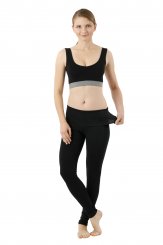 Legging yoga bas thermique en coton stretch bio noir 