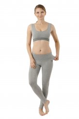 Legging yoga bas thermique en coton stretch bio gris 